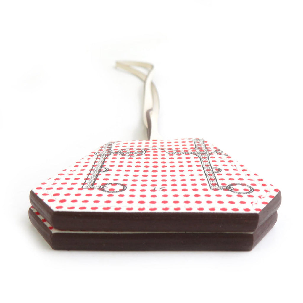 Charm Leather Black Off-White Red Handbag Charm