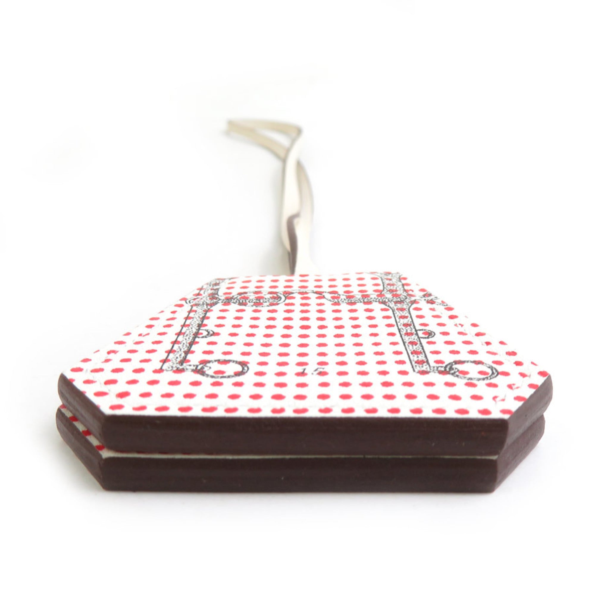 Charm Leather Black Off-White Red Handbag Charm