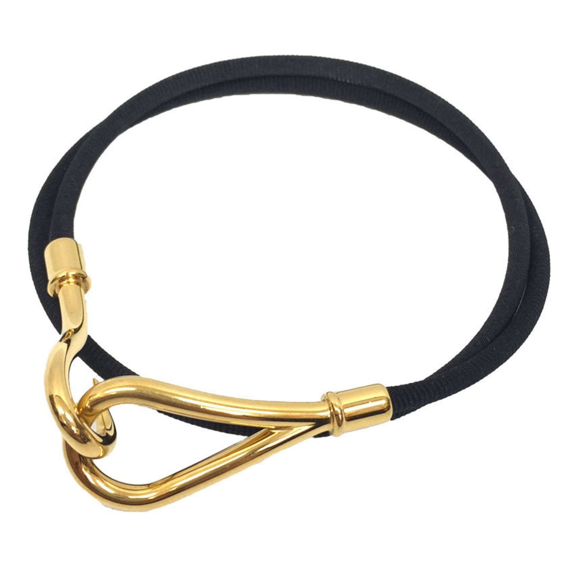Charm Bracelet Brass and Cotton Black and Gold