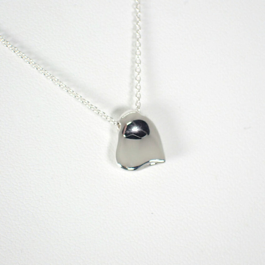 Full Heart Pendant Necklace Sterling Silver