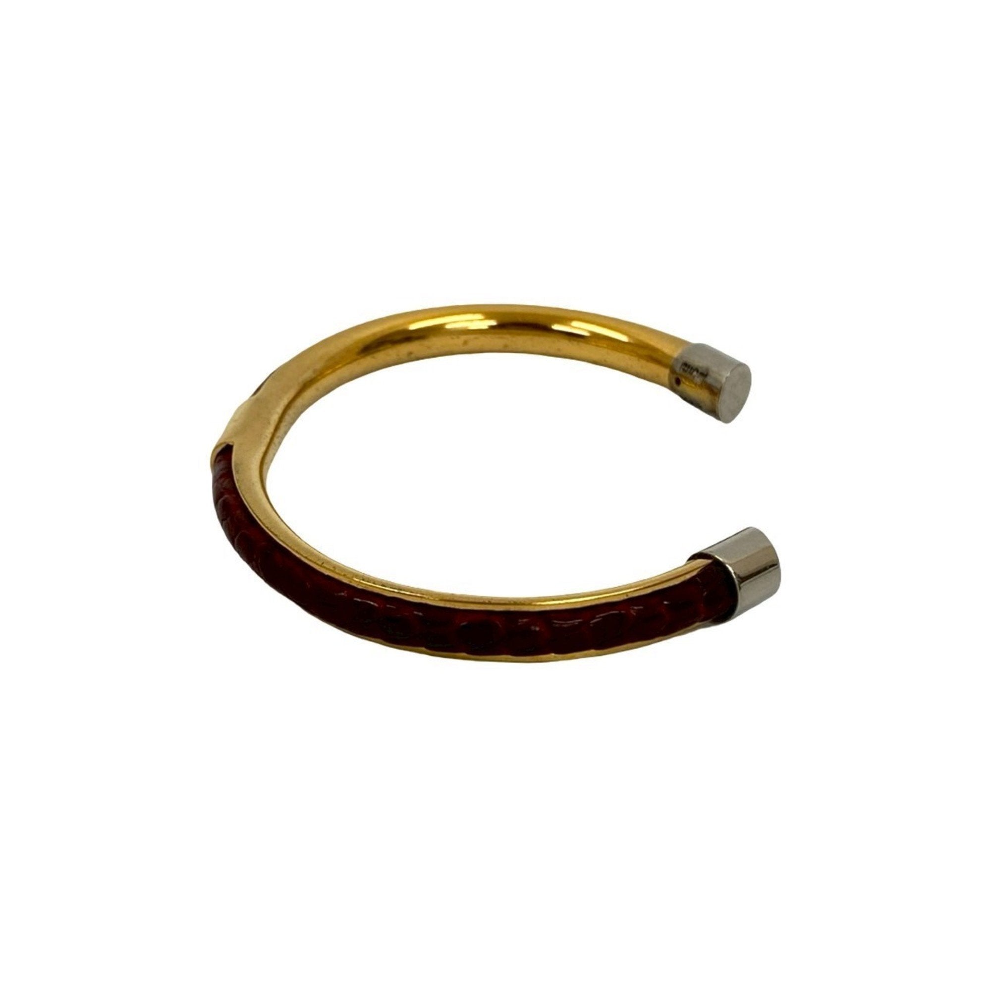 Bangle Bracelet Gold and Leather
