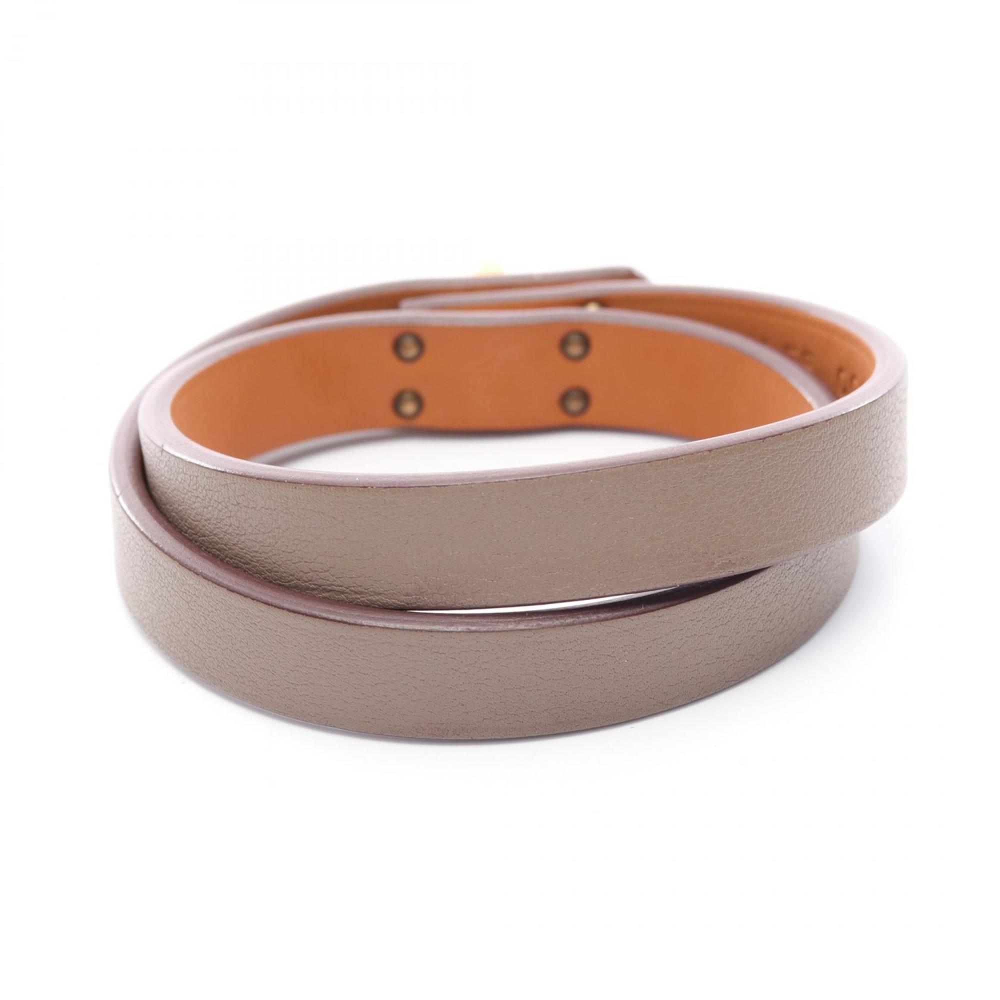 Kelly Double Tour Bracelet Gold and Leather