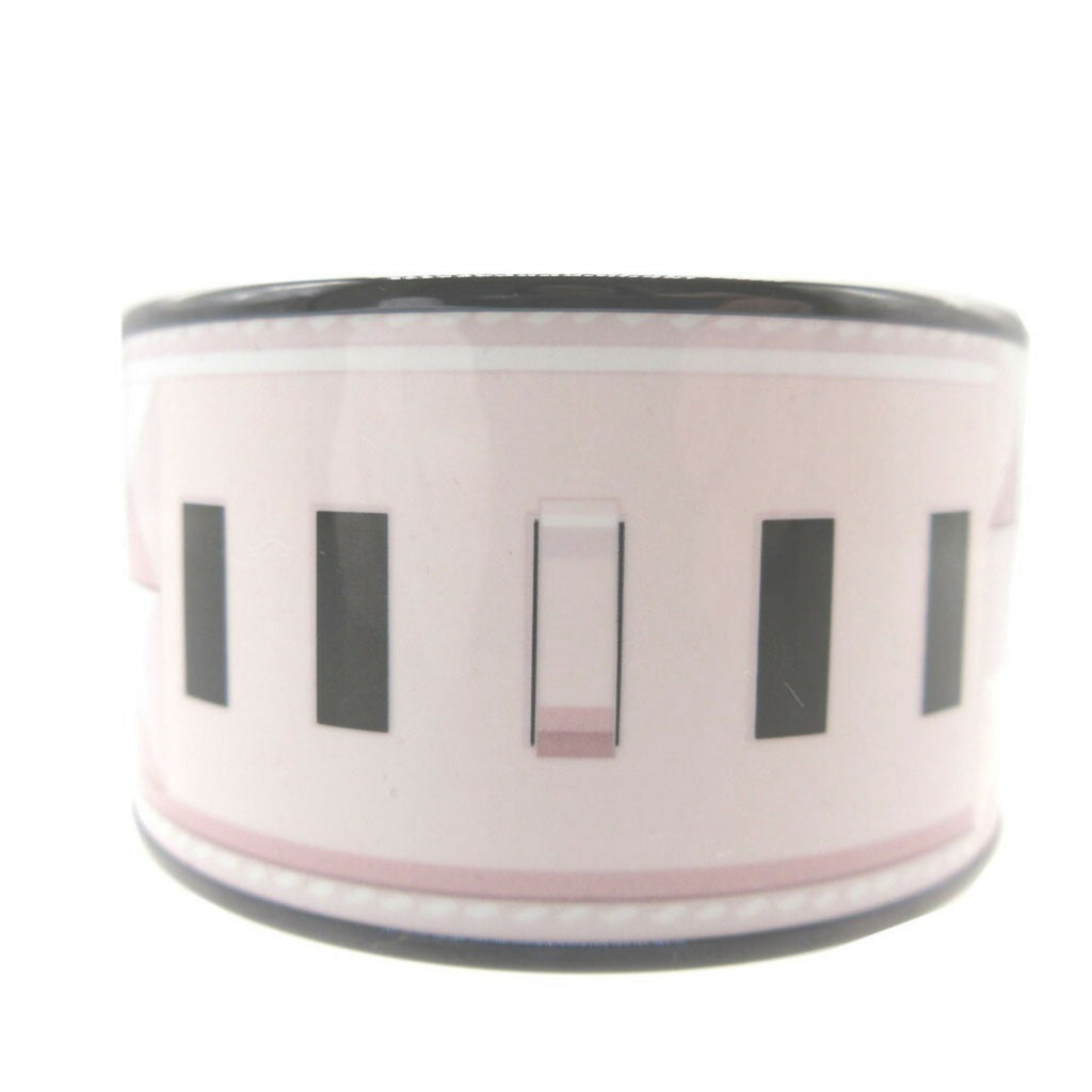 Enamel Bangle Metal Black and Pink Bracelet