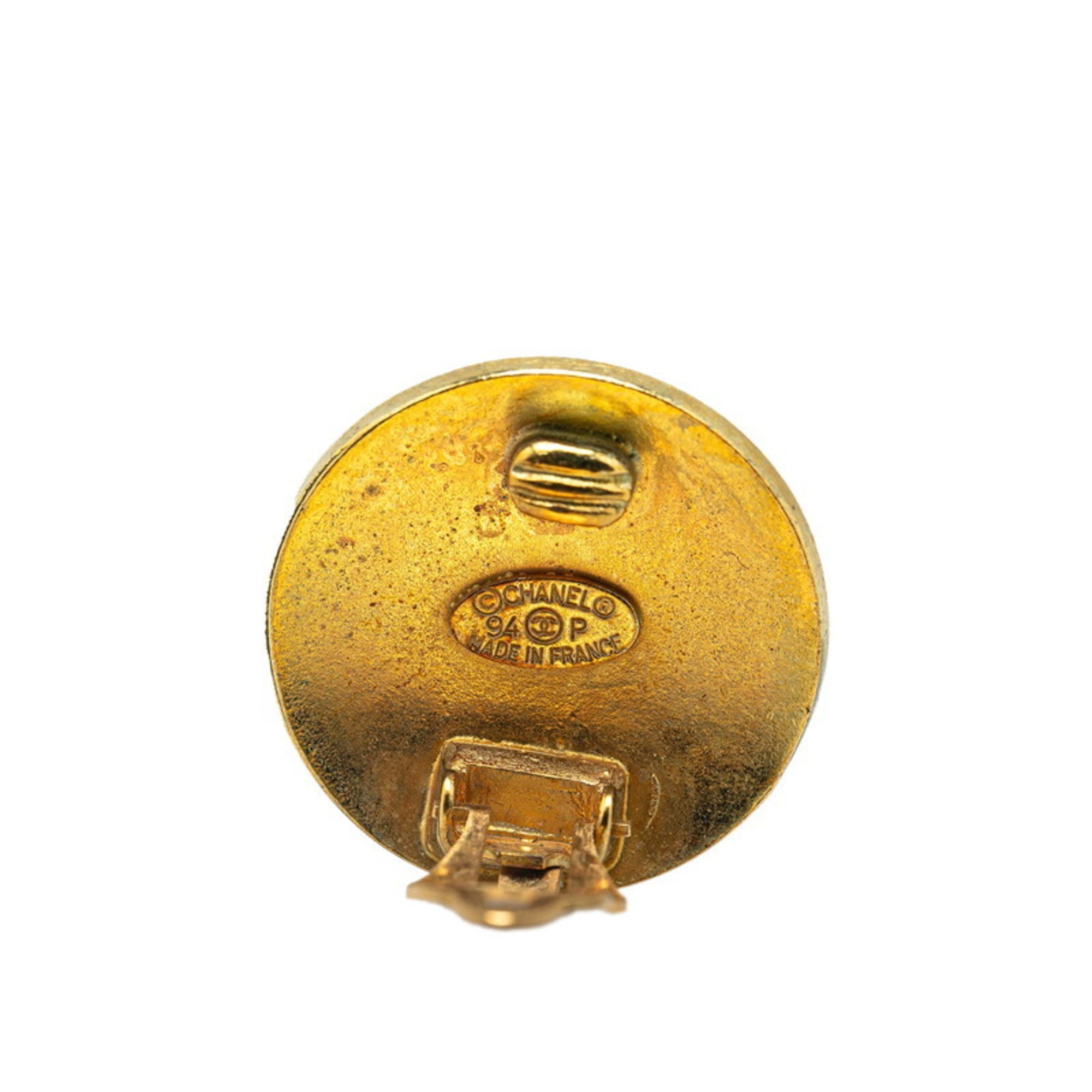 CC Logo Clip-On Earrings Metal Gold-Tone Metal