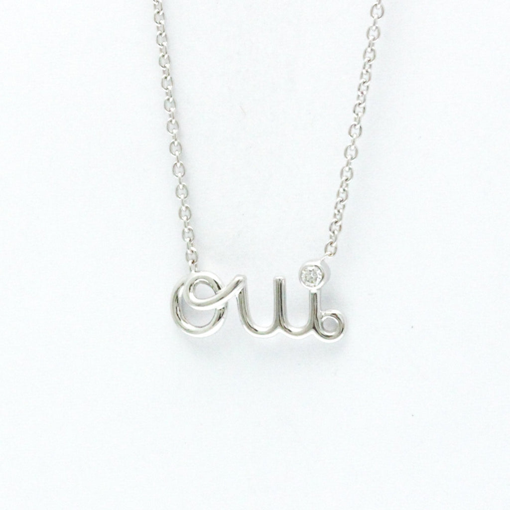 Pendant Necklace 18K White Gold with Diamond