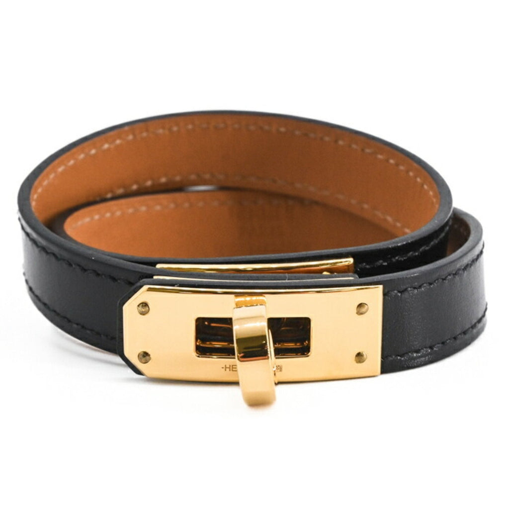 Kelly Bracelet Leather Black and Gold