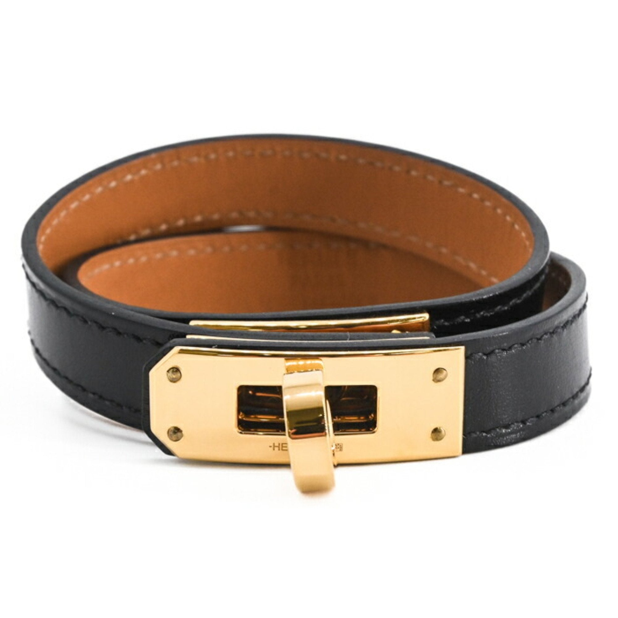 Kelly Bracelet Leather Black and Gold