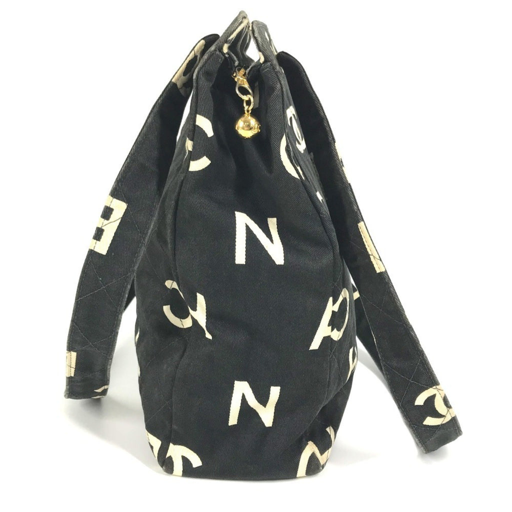 Vintage Coco Logo Zip Tote Quilted Printed Canvas Medium