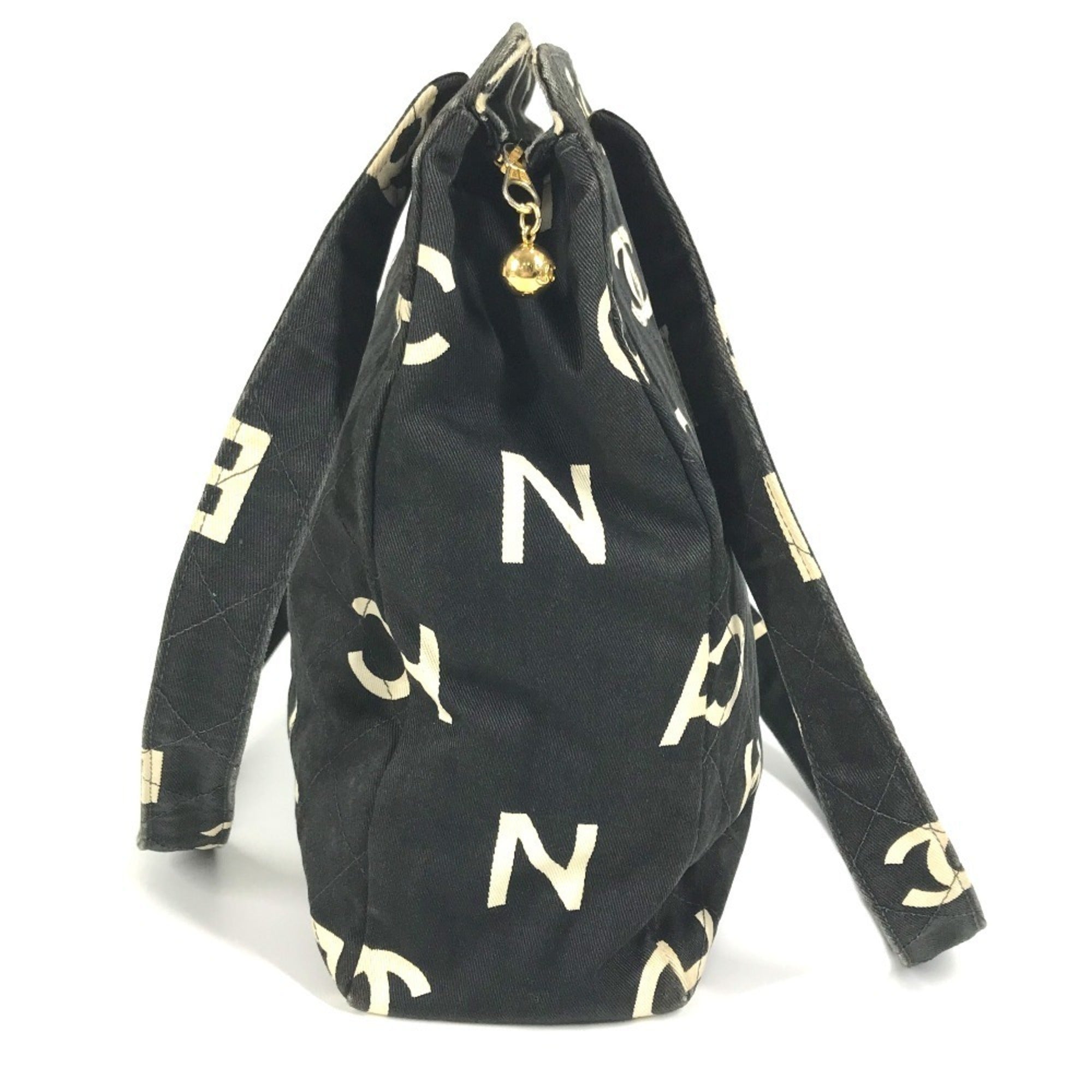 Vintage Coco Logo Zip Tote Quilted Printed Canvas Medium