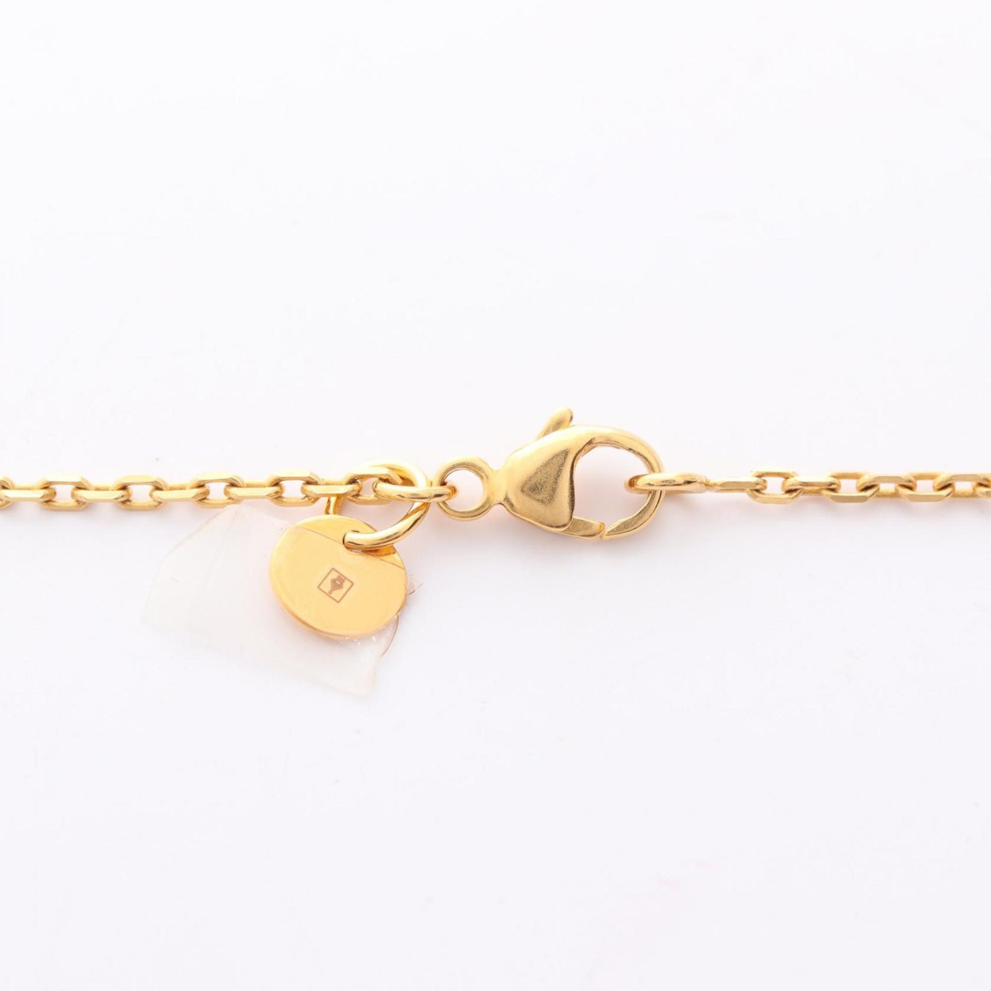Pendant Necklace Swift Leather and Gold-Plated Brown and Gold