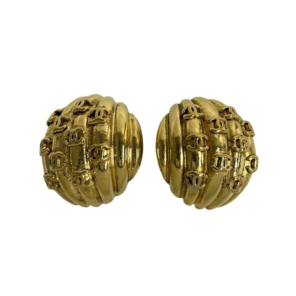 CC Logo Earrings Metal Gold-Tone Metal