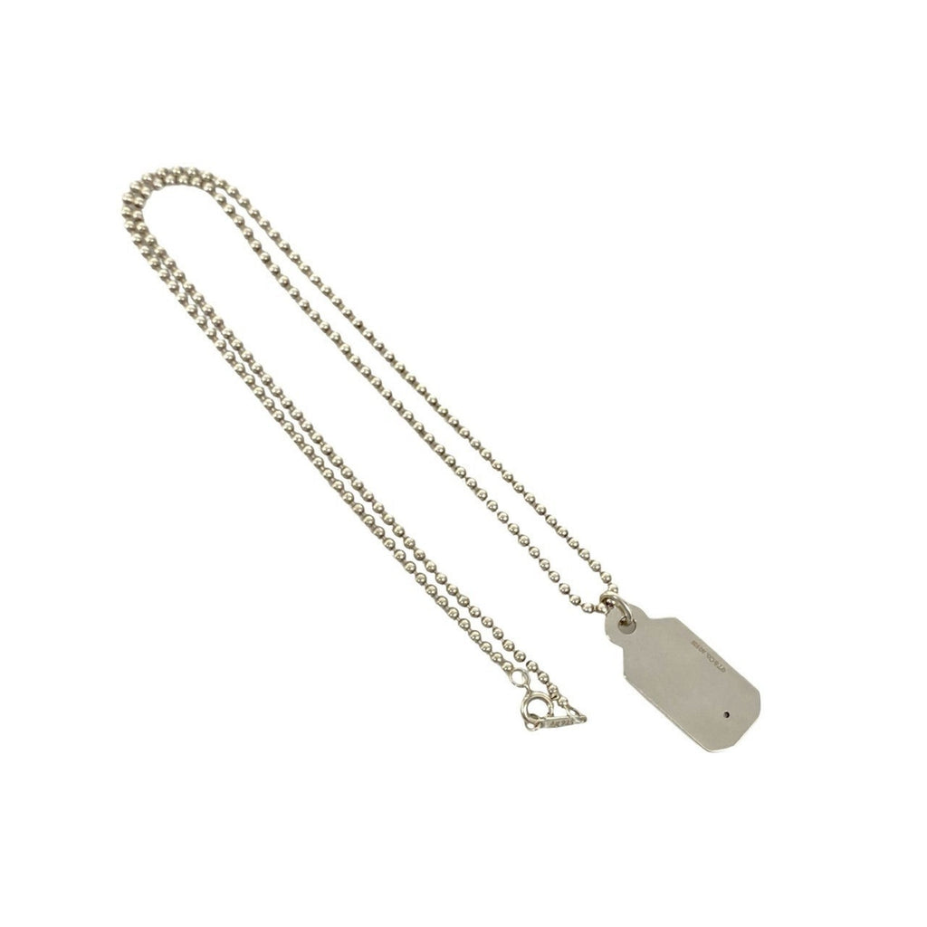 Dog Tag Pendant Necklace Sterling Silver
