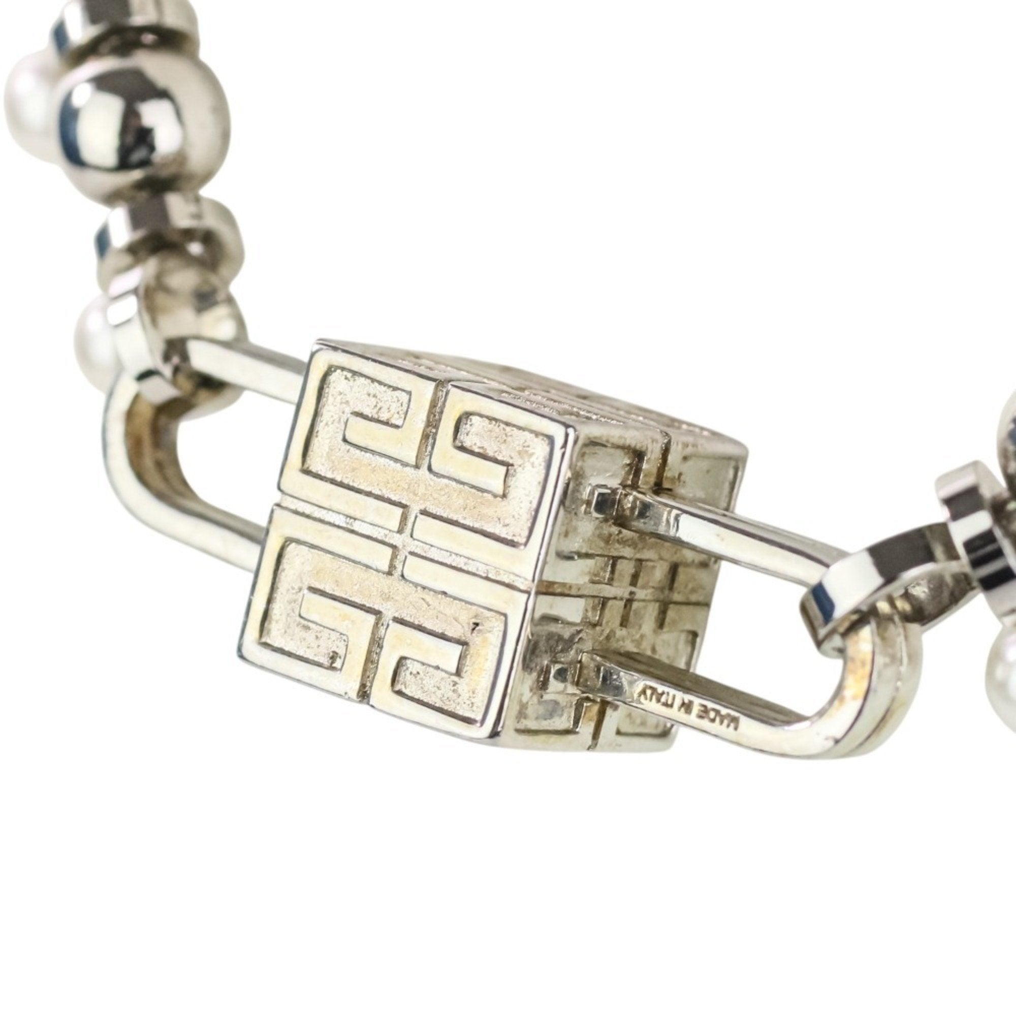 Pendant Necklace Metal Silver With Pearl