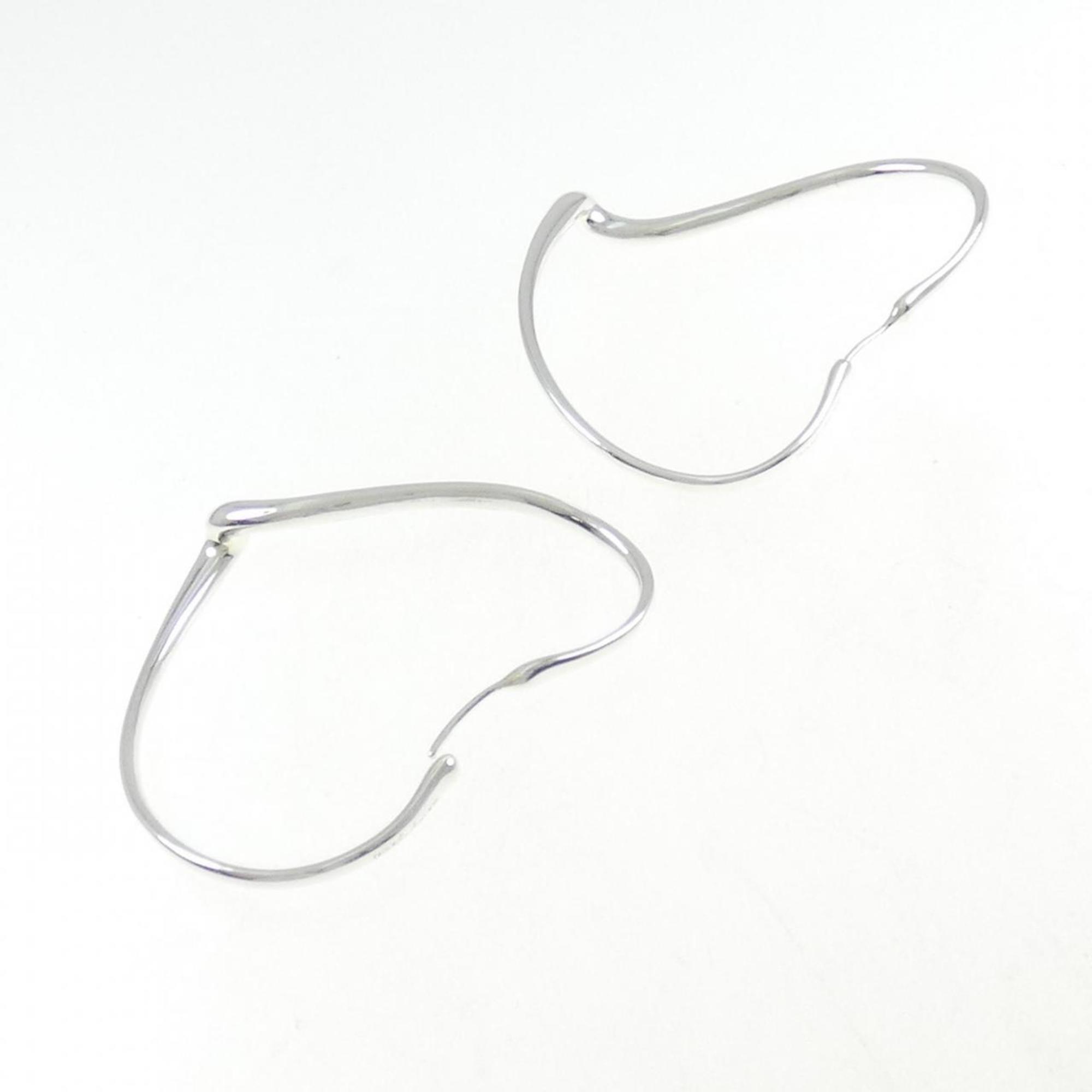 Open Heart Earrings Sterling Silver 43.2mm Sterling Silver