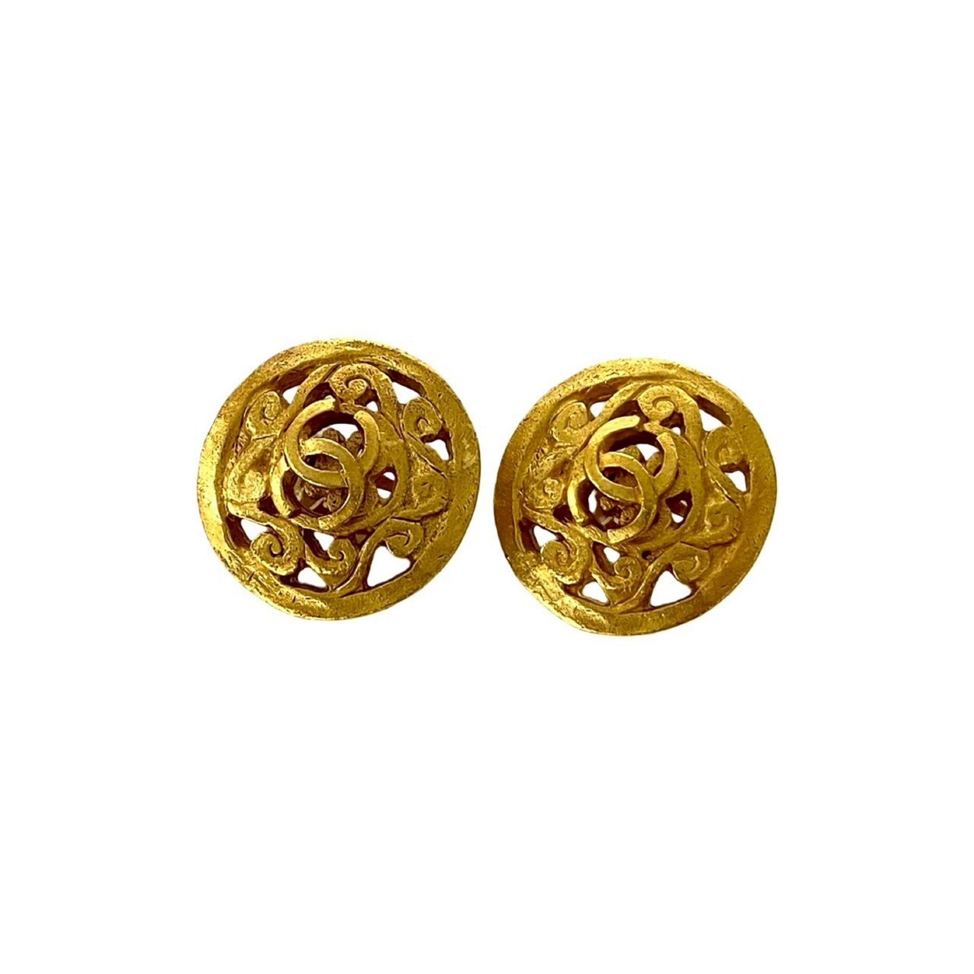 CC Logo Earrings Metal Gold-Tone Metal