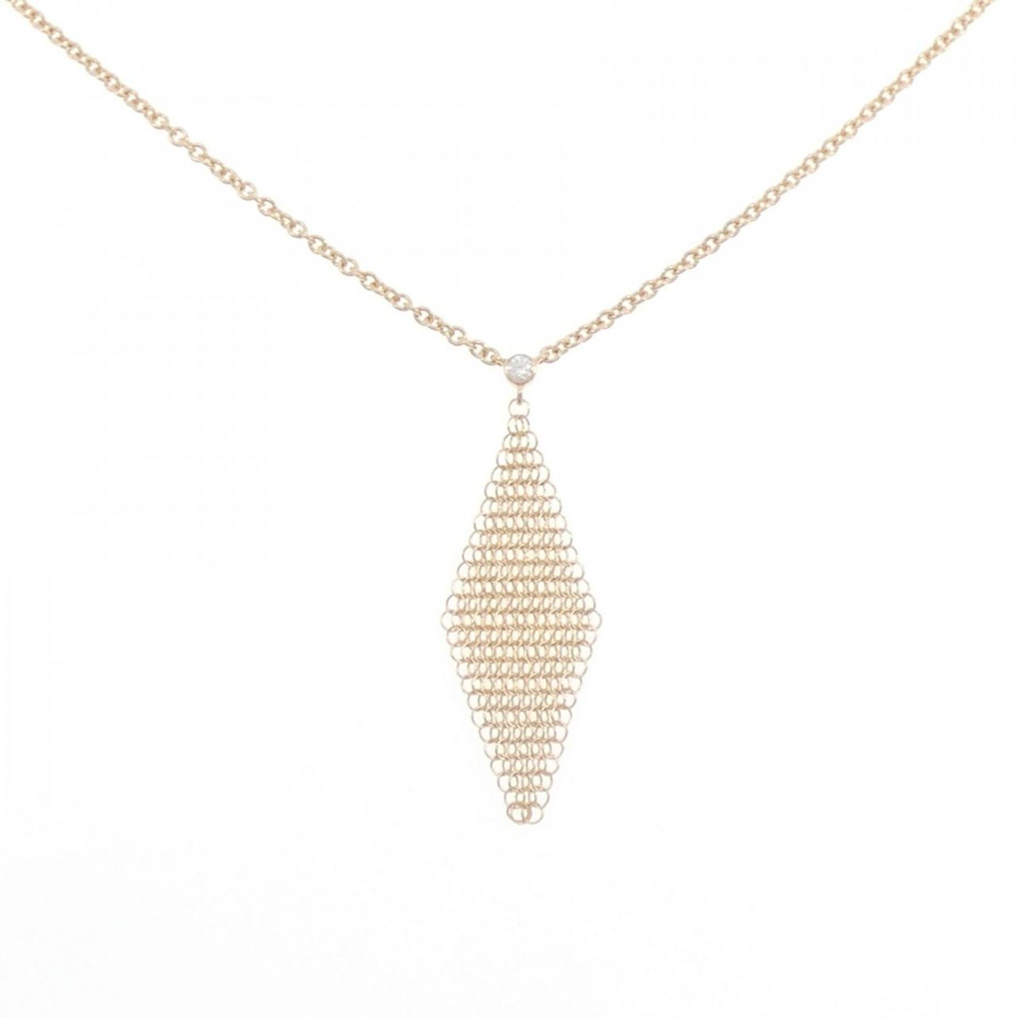 Mesh Pendant Necklace 18K Rose Gold