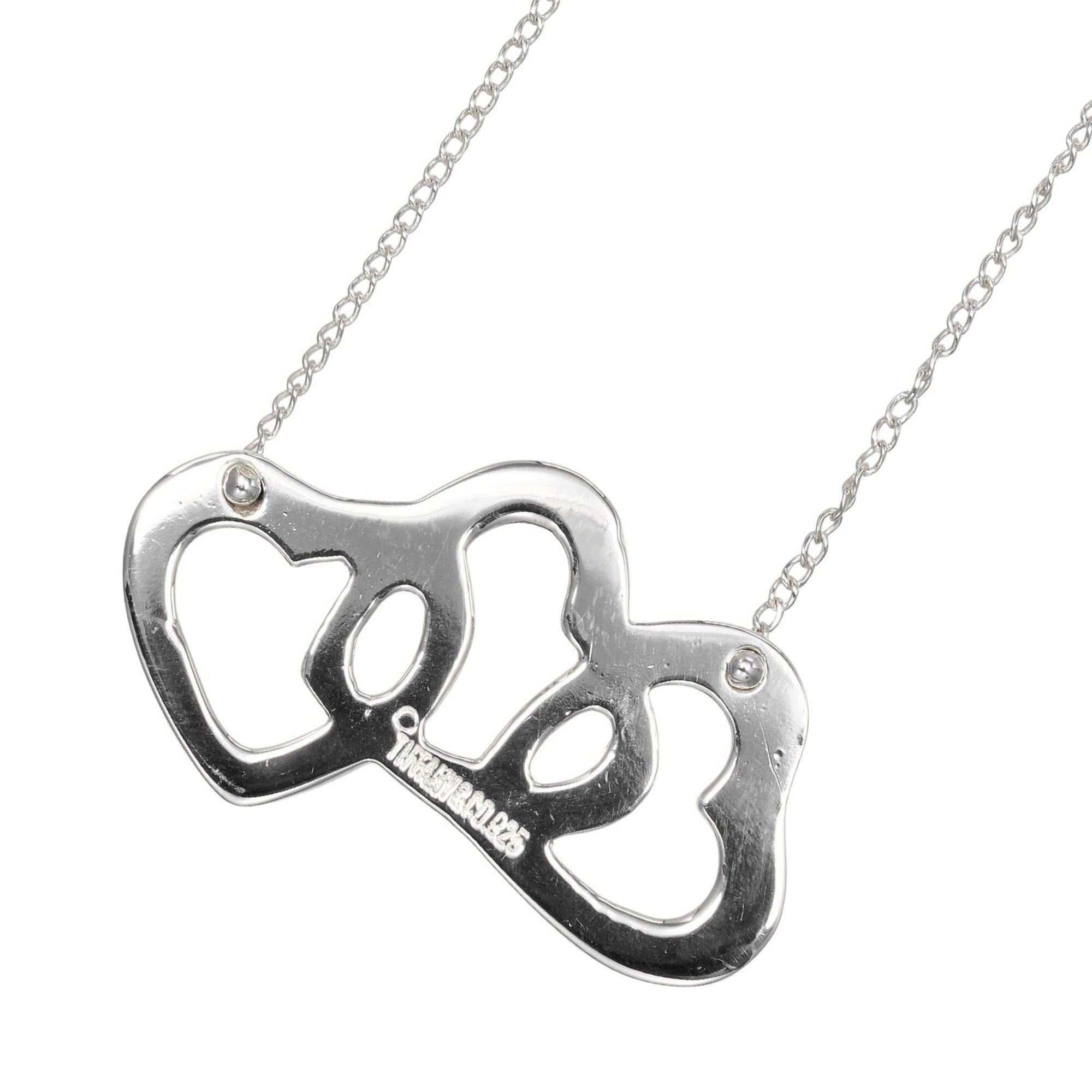 Triple Heart Pendant Necklace Sterling Silver