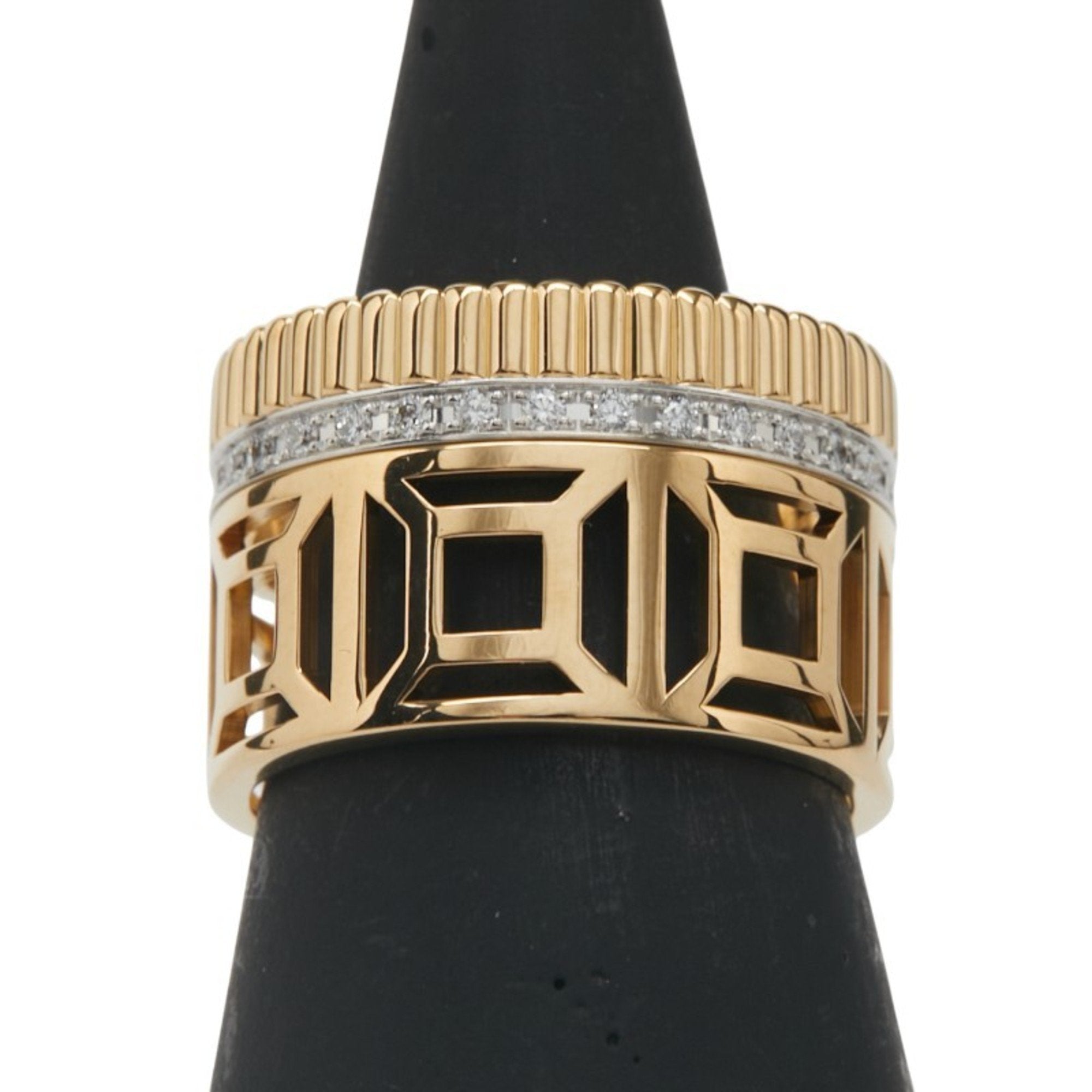 Band Ring 18K White Gold and 18K Yellow Gold with Diamond