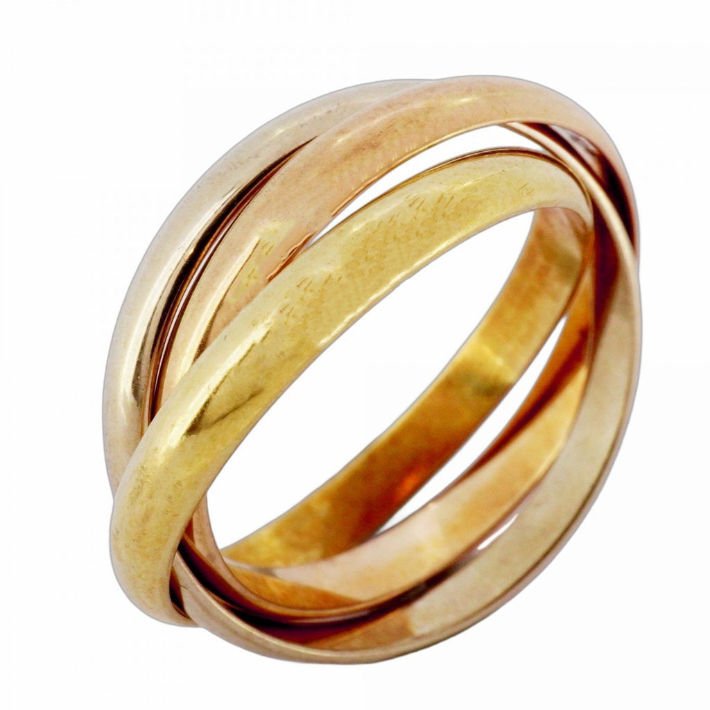 Vendome Louis Cartier Band Ring 18K Tricolor Gold