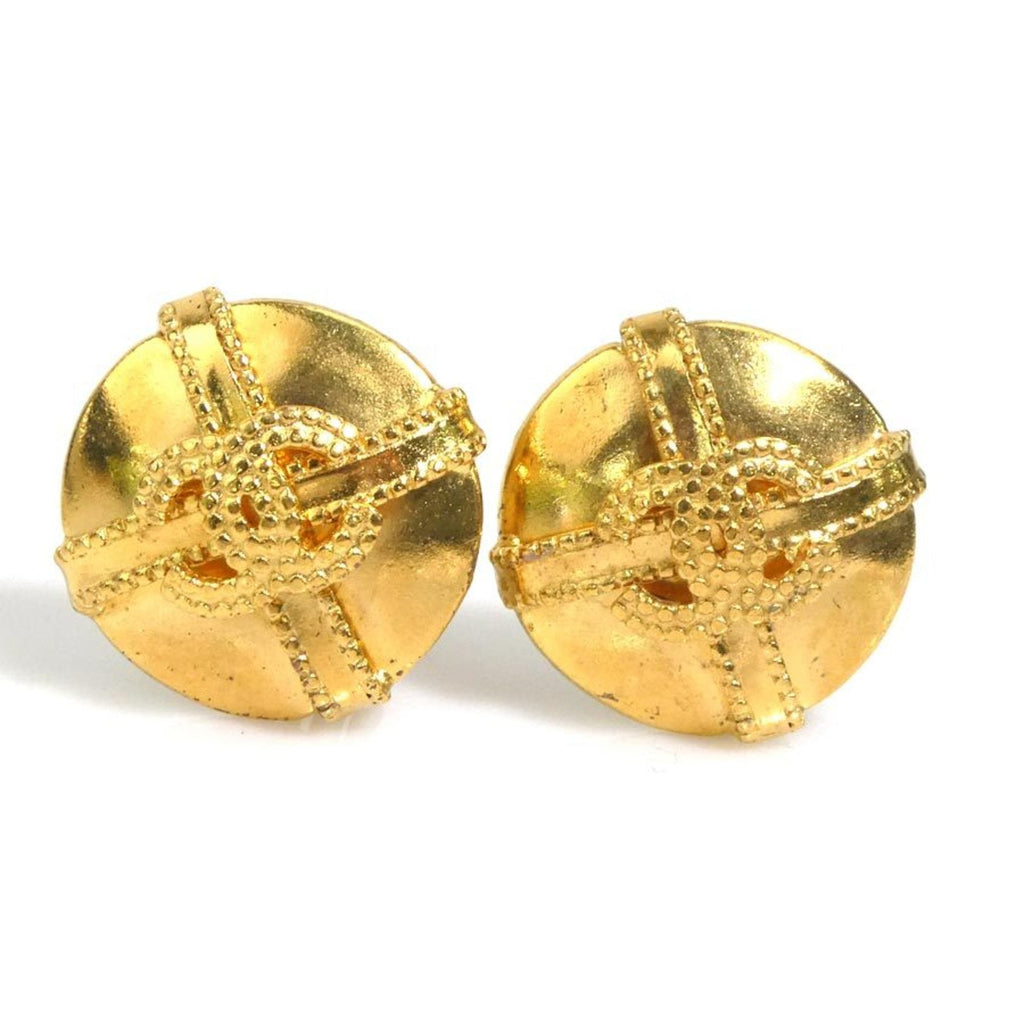 CC Logo Clip-On Earrings Gold-Tone Metal Gold-Tone Metal