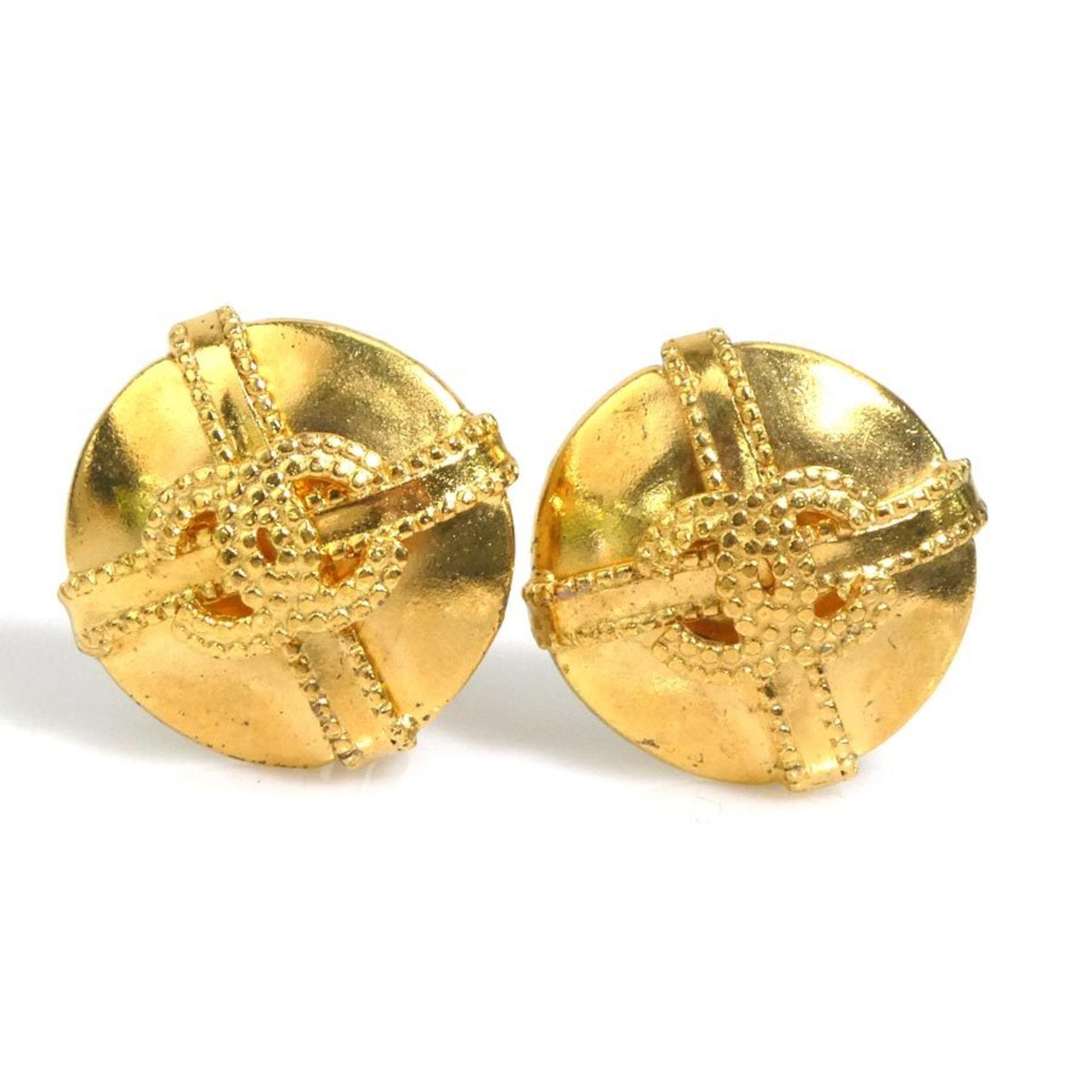CC Logo Clip-On Earrings Gold-Tone Metal Gold-Tone Metal