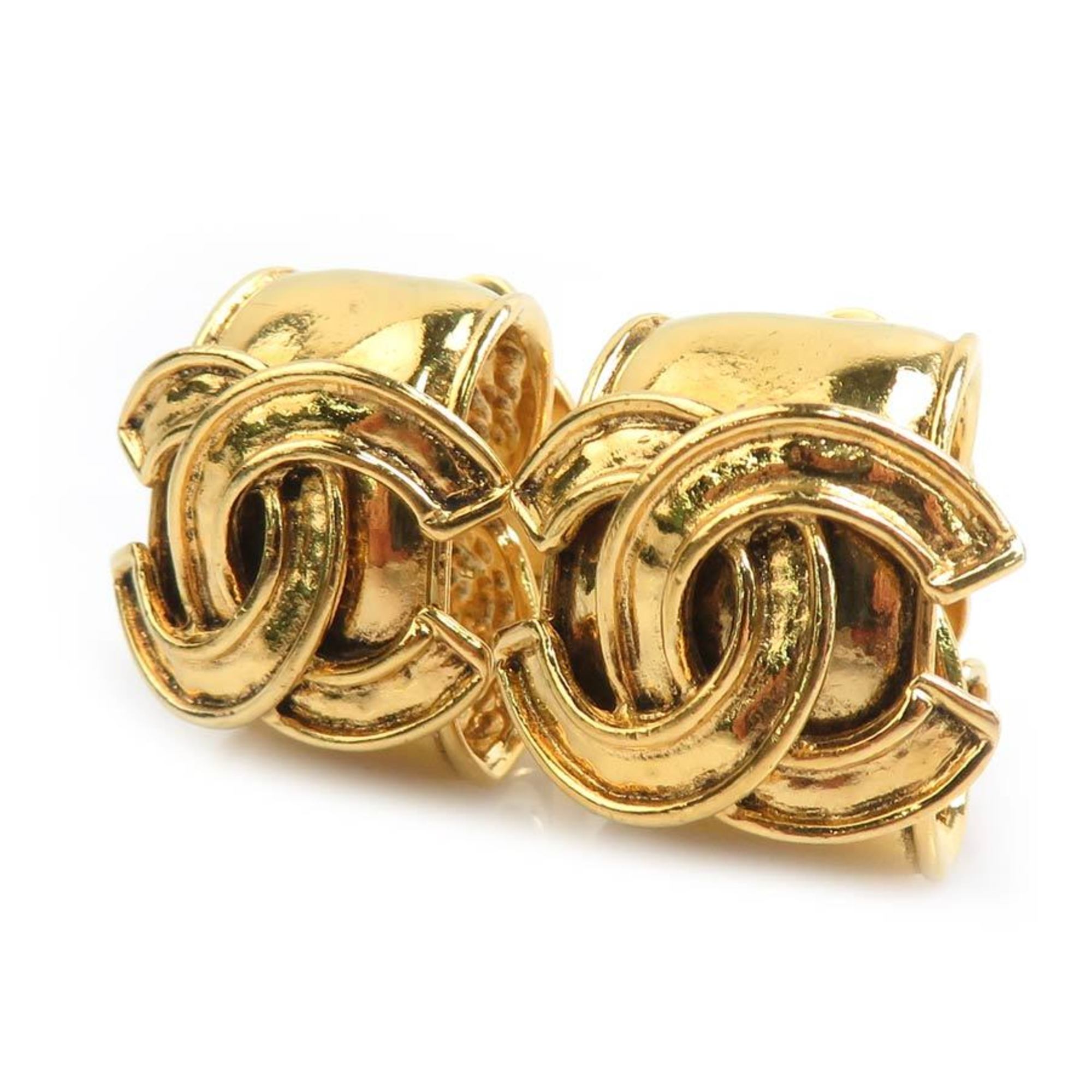 CC Logo Clip-On Earrings Gold-Tone Metal Gold-Tone Metal