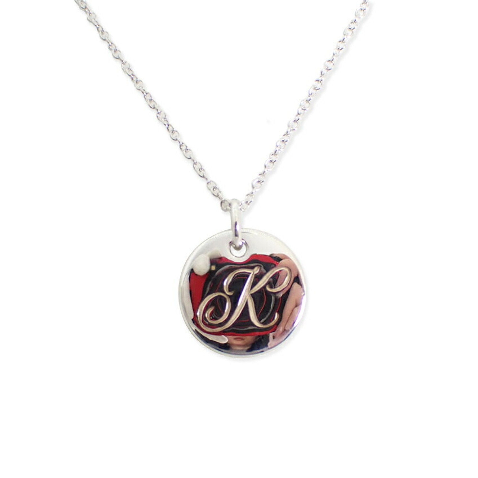 Initial K Pendant Necklace Sterling Silver