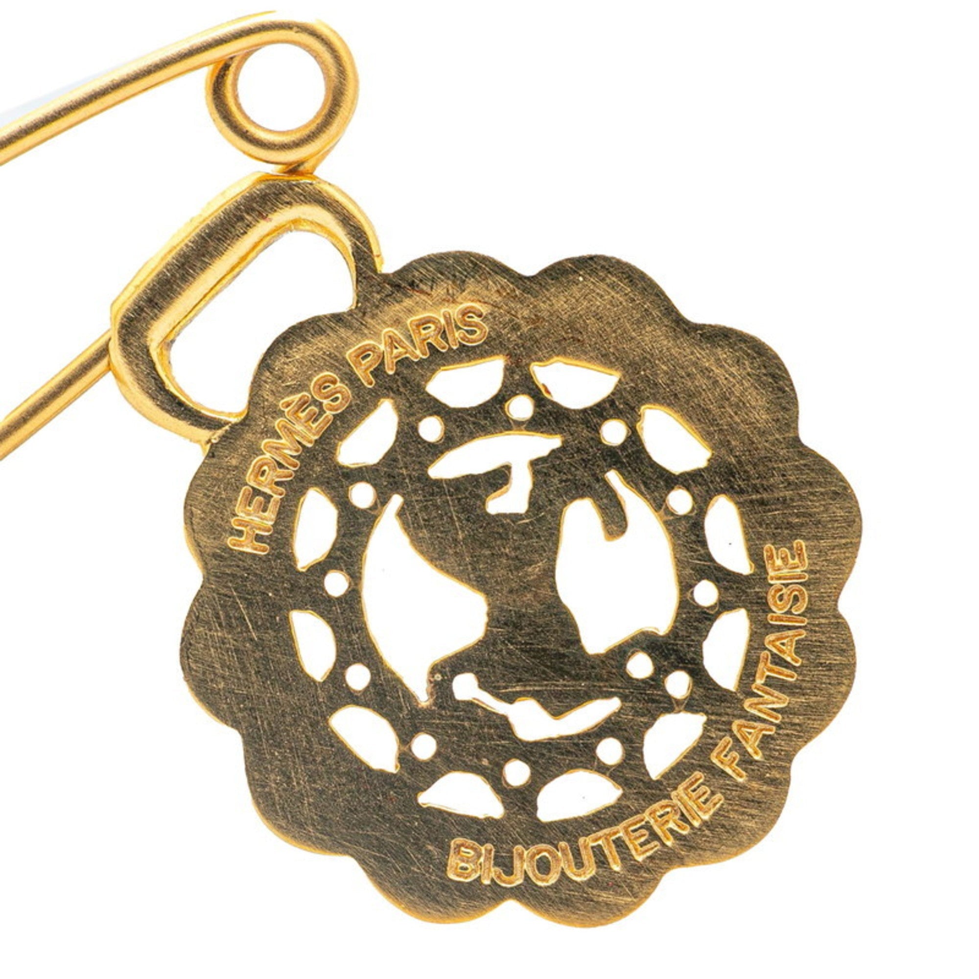 Horse Motif Brooch Gold