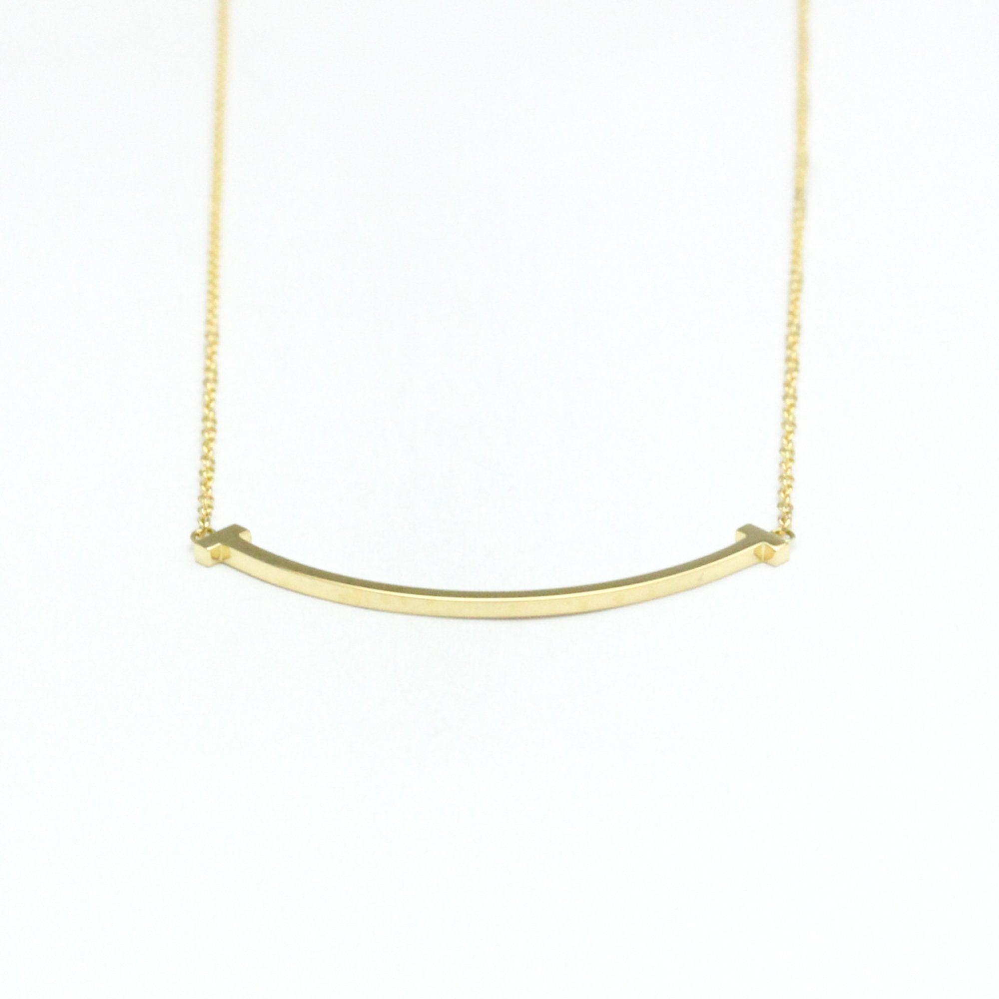 T Smile Pendant Necklace 18K Yellow Gold