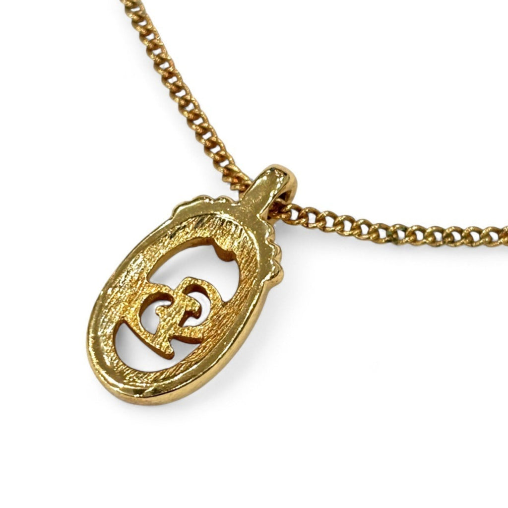 Circle Logo Pendant Necklace Gold