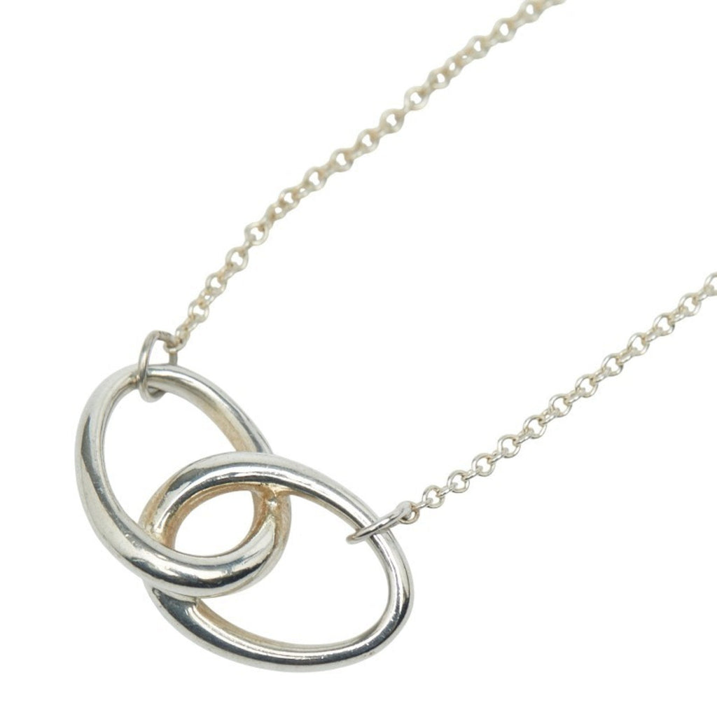 Double Loop Pendant Necklace Sterling Silver