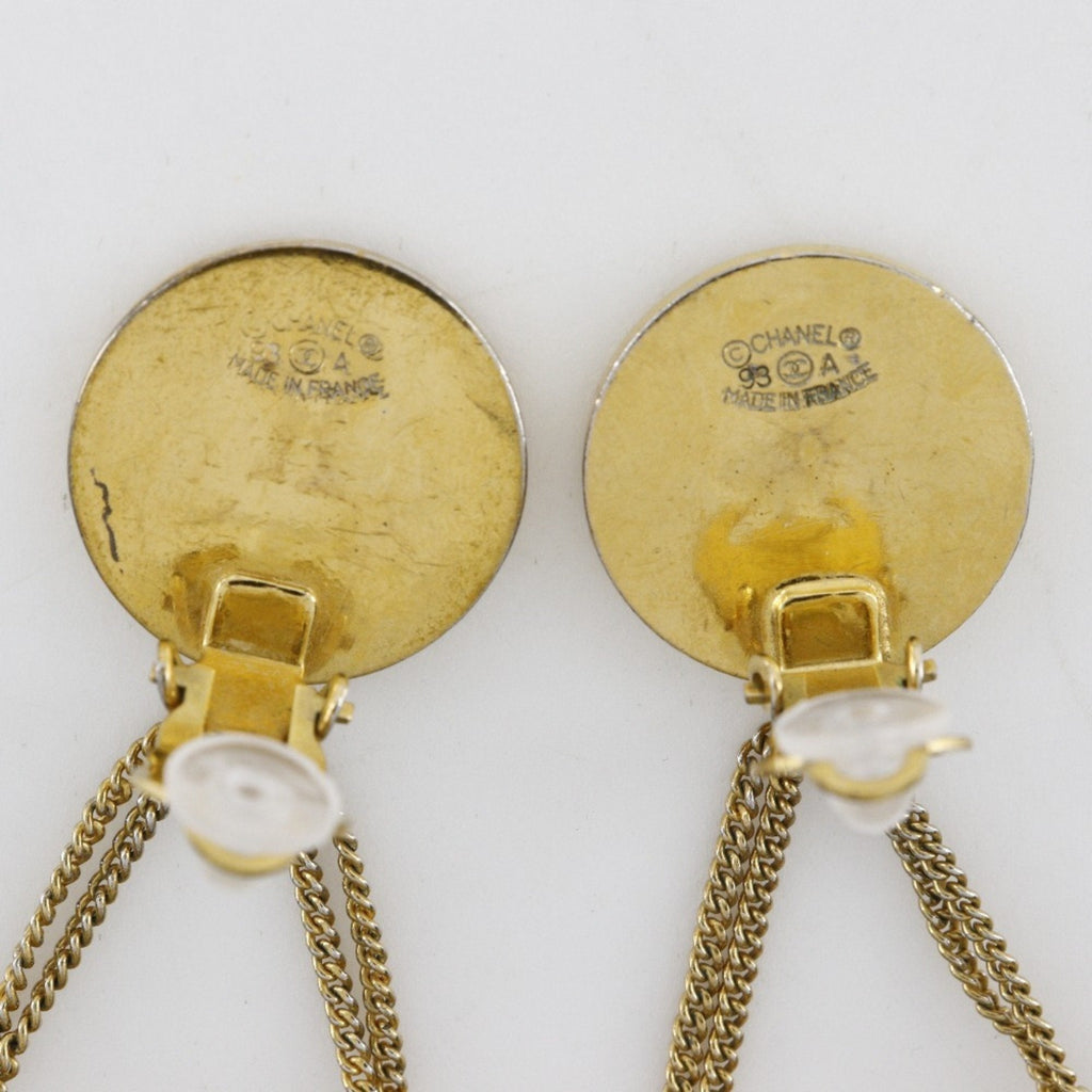 CC Logo Clip-On Earrings Metal Gold-Tone Metal