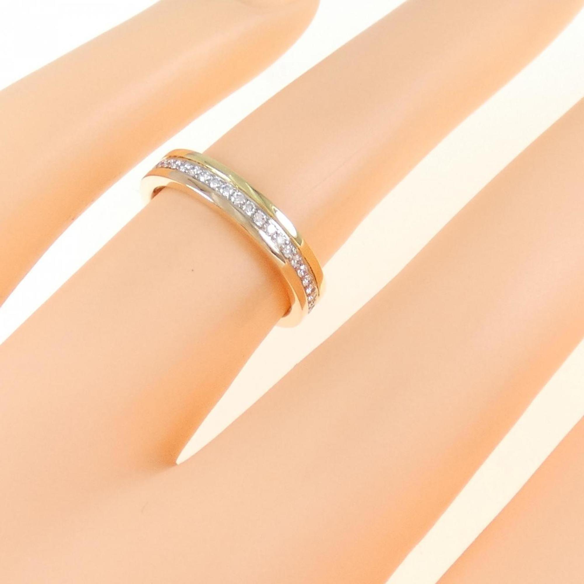 Vendome Louis Cartier Band Ring 18K Tricolor Gold