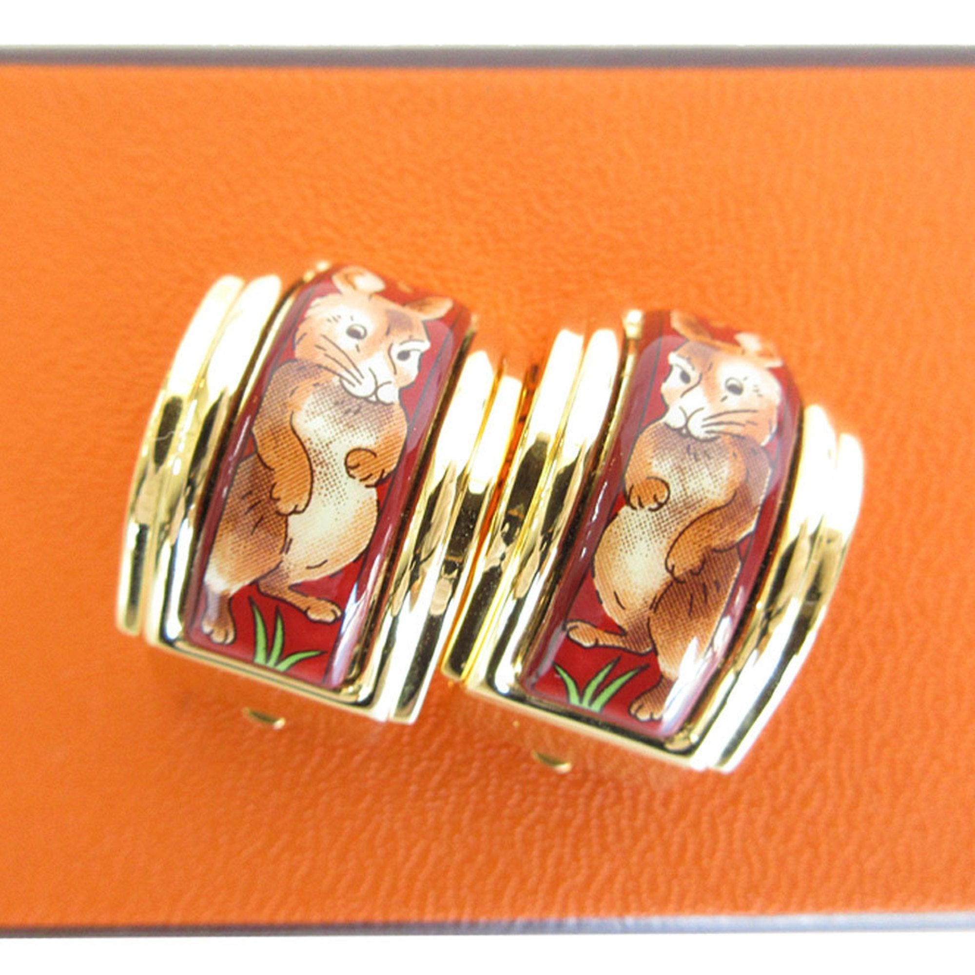 Clip-On Earrings Enamel and Metal