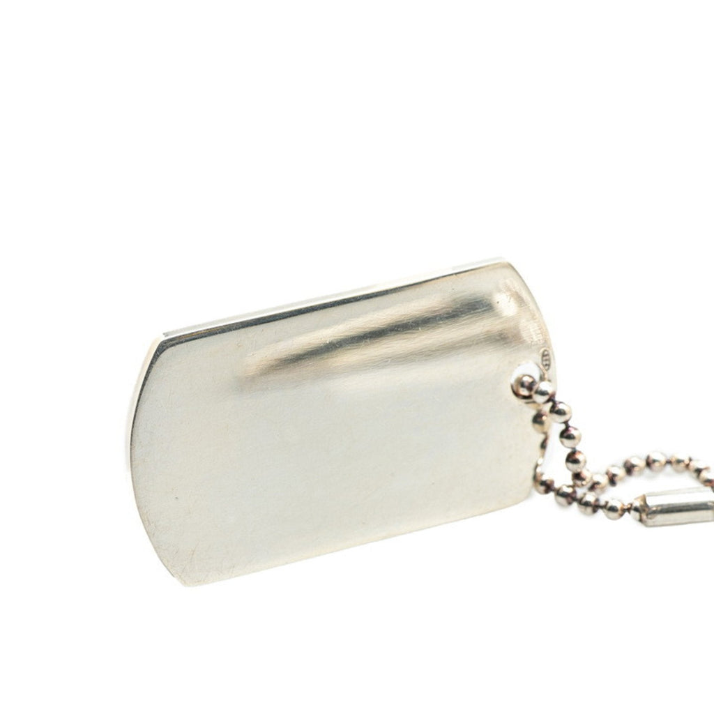 Dog Tag ID Ball Chain Pendant Necklace Sterling Silver