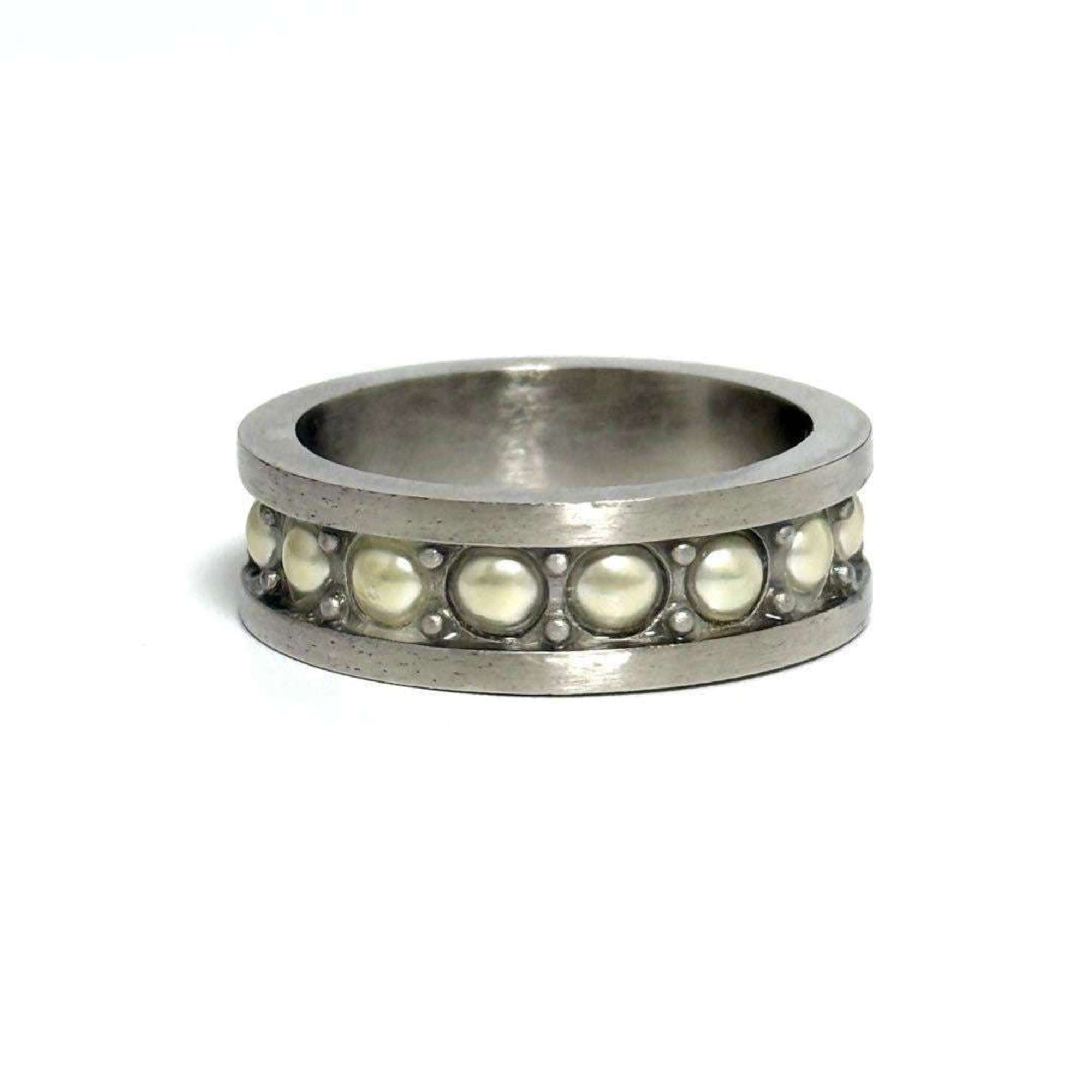 Ring Artificial Pearl and Metal
