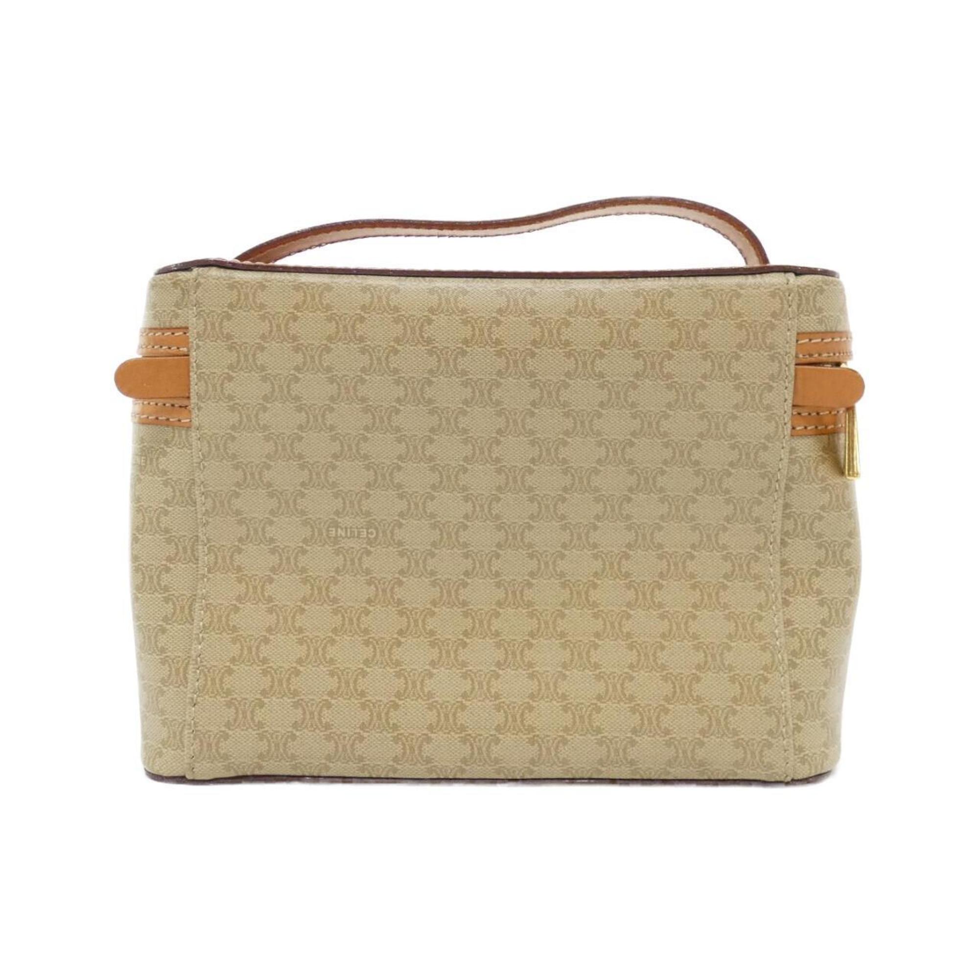 Vintage Saddle Flap Shoulder Bag Macadam Coated Canvas Small