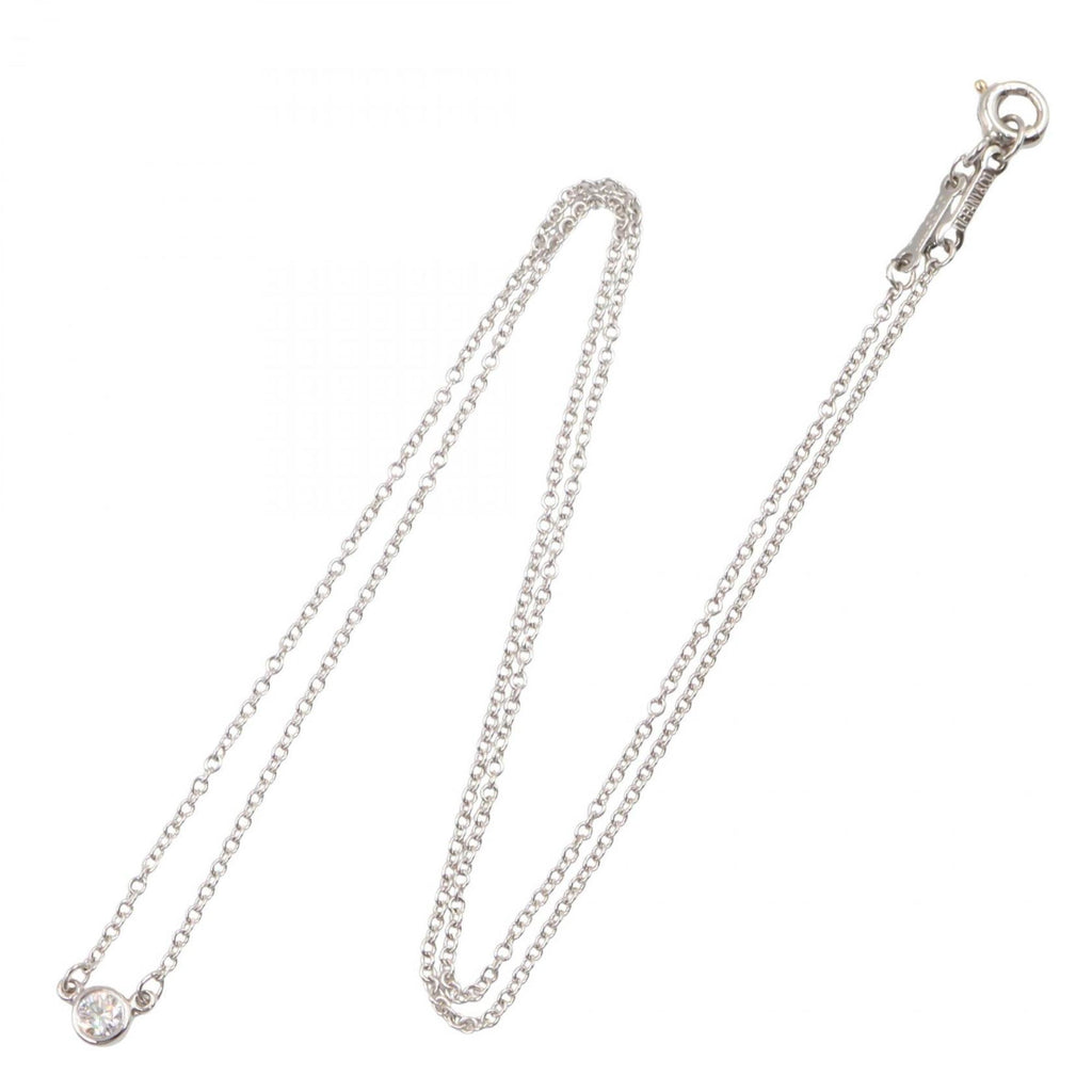 Elsa Peretti Diamonds By The Yard Pendant Necklace Sterling Silver and Platinum and Diamond