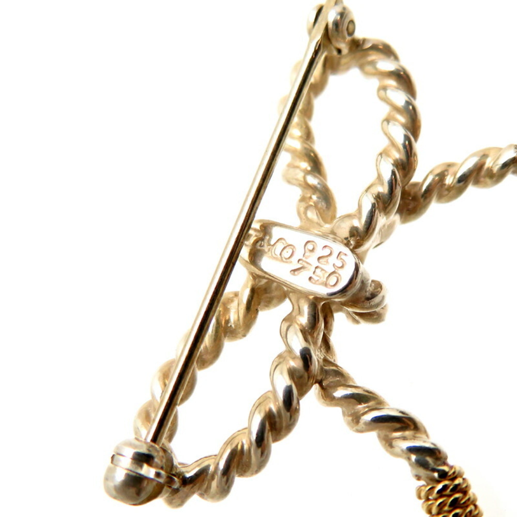 Twist Ribbon Brooch Sterling Silver