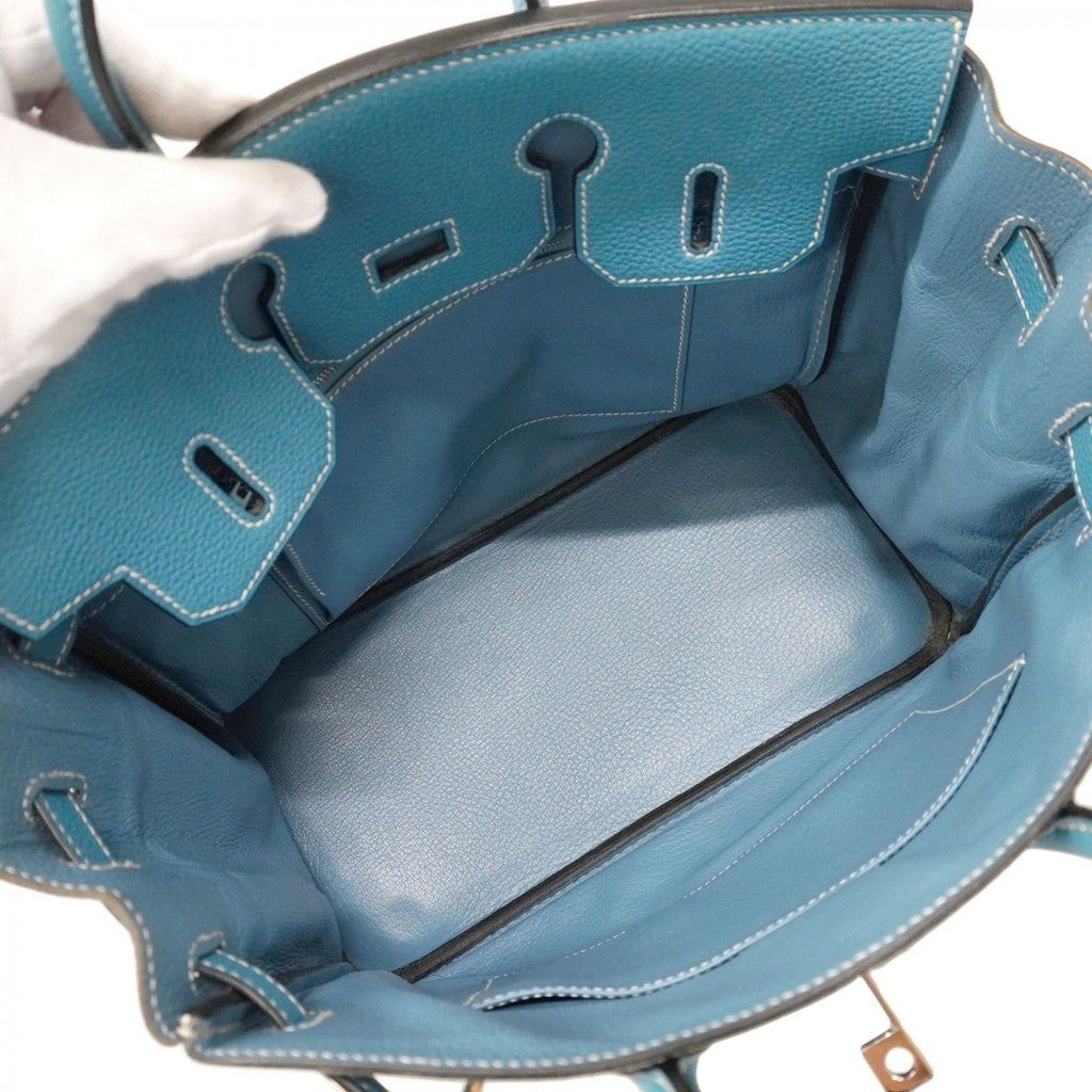 Birkin Handbag Blue Togo with Palladium Hardware 25