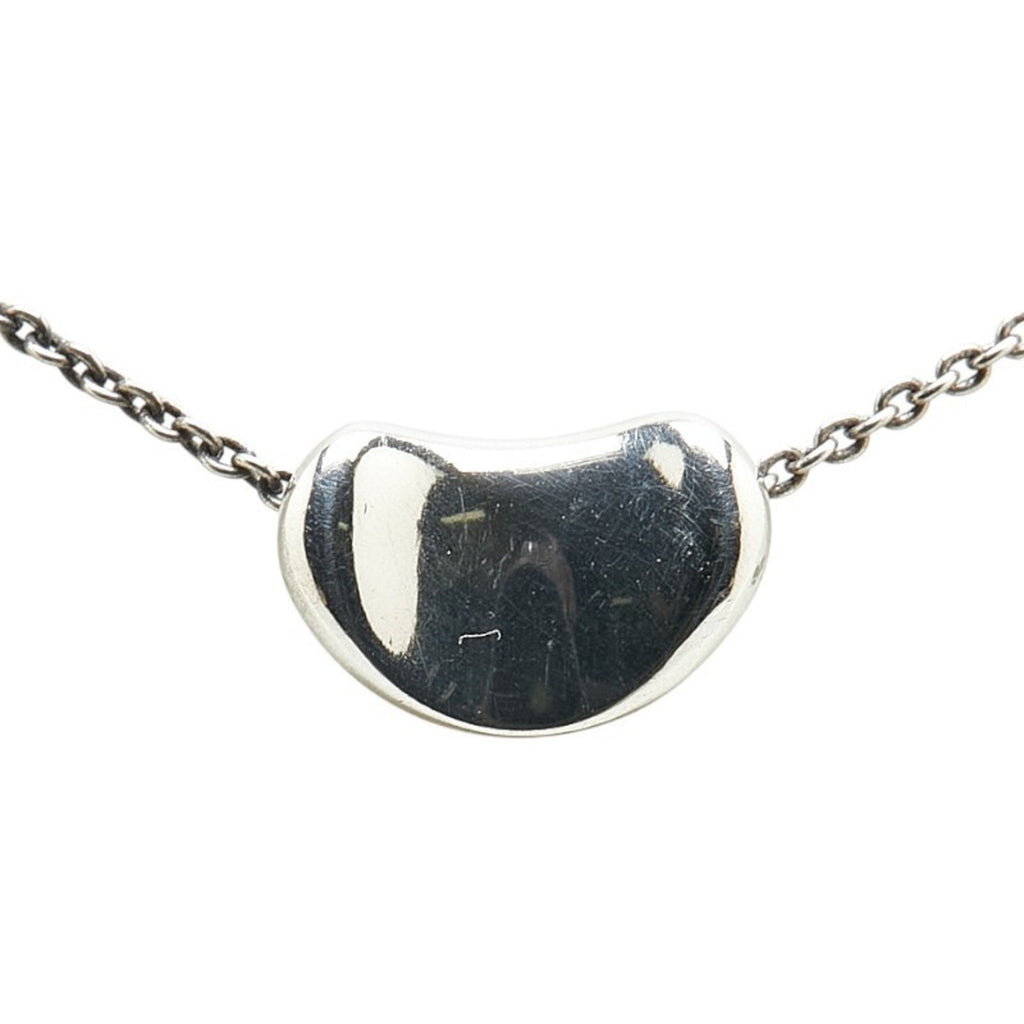 Bean Pendant Necklace Sterling Silver 7.8mm