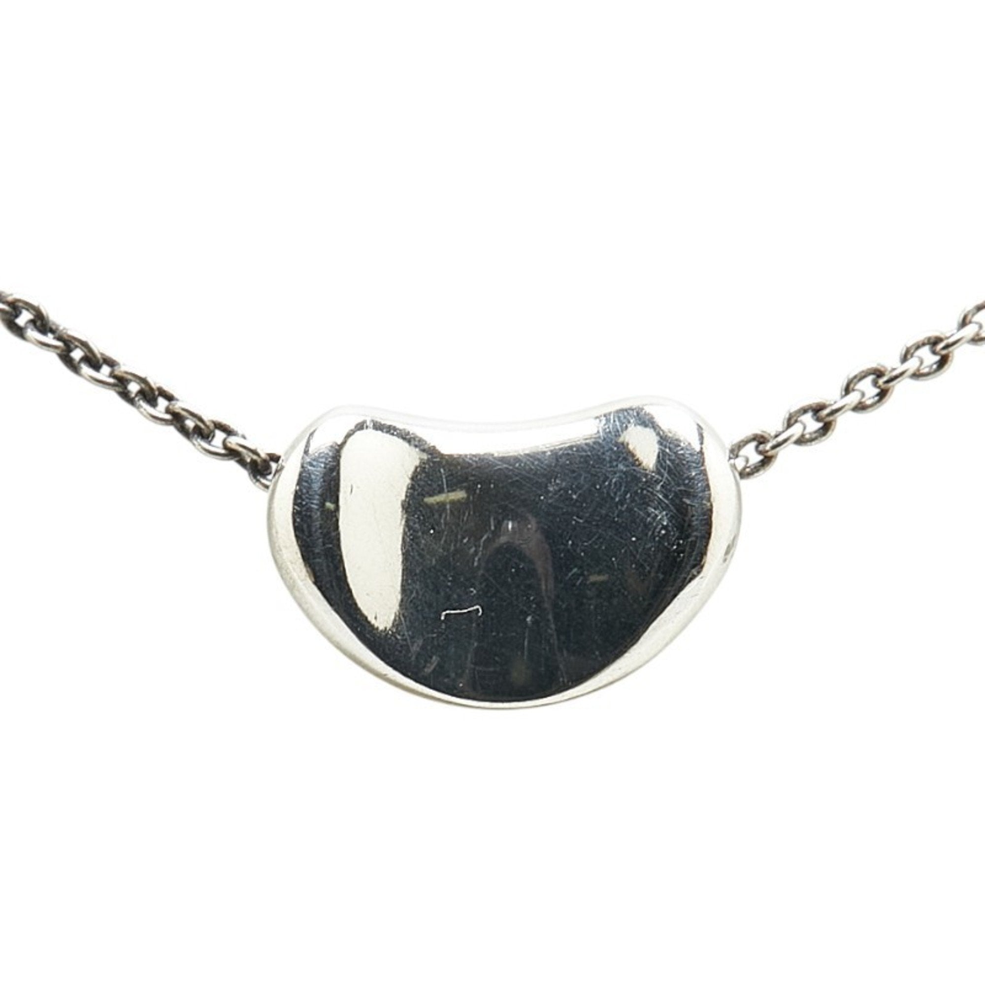Bean Pendant Necklace Sterling Silver 7.8mm