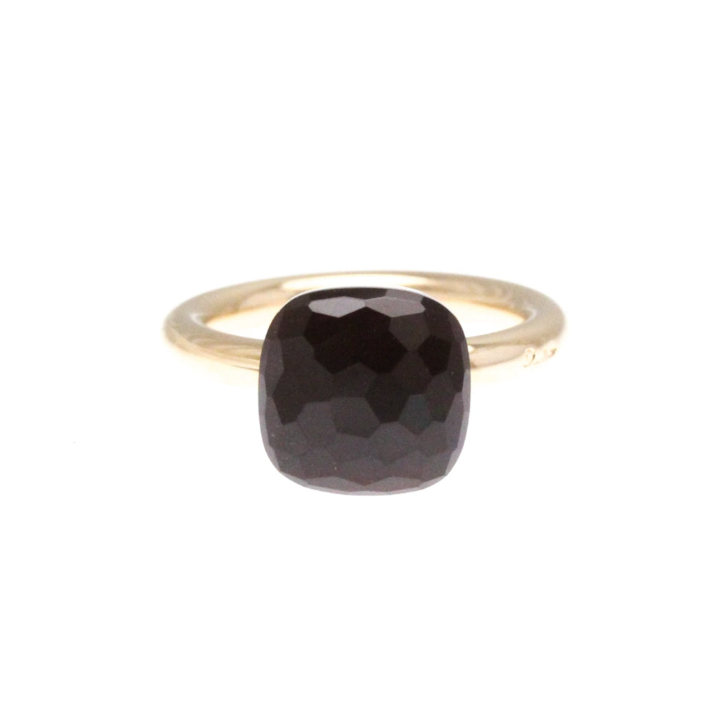 Band Ring 18K Rose Gold and 18K White Gold with Garnet