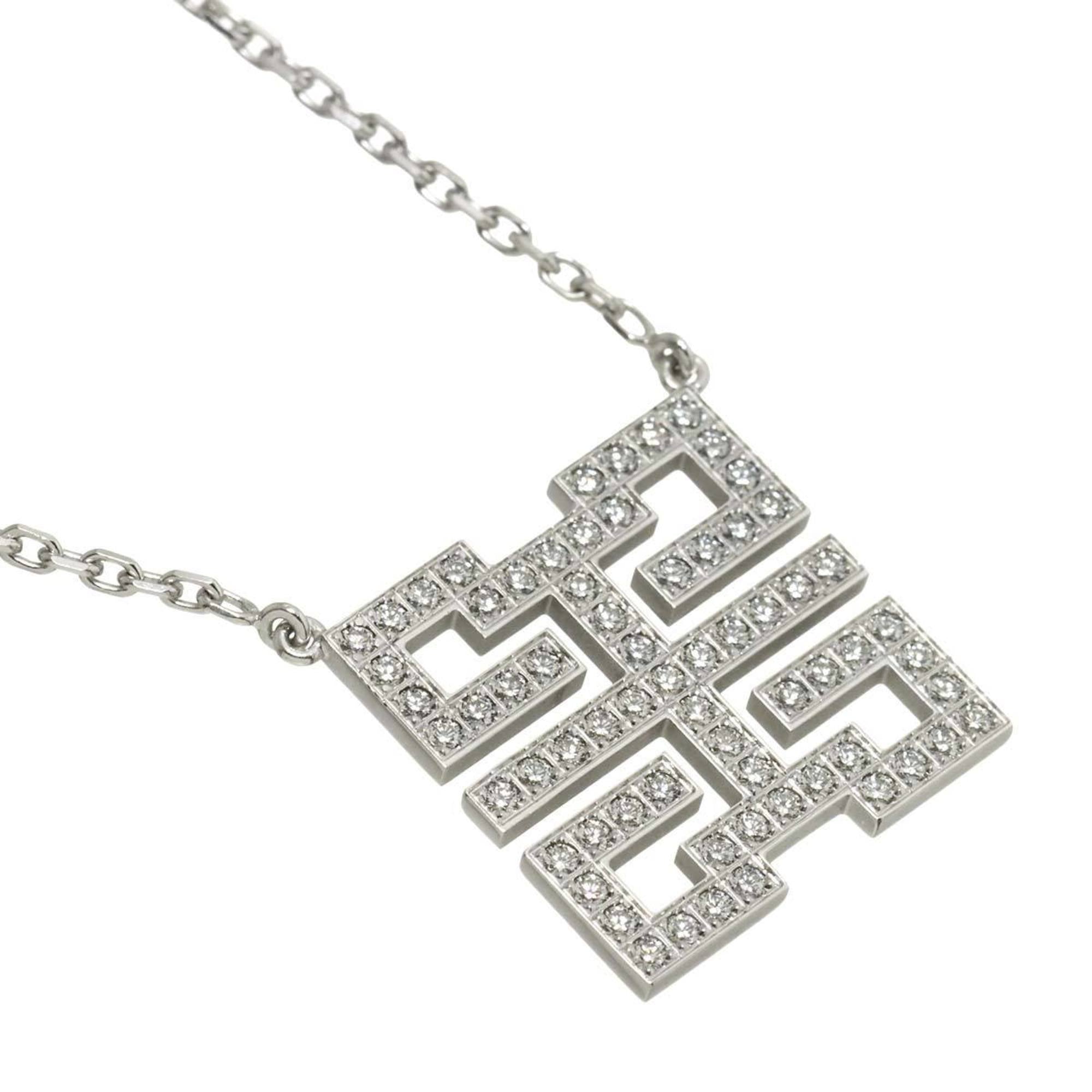 Dragon Pendant Necklace 18K White Gold Mini and Diamond