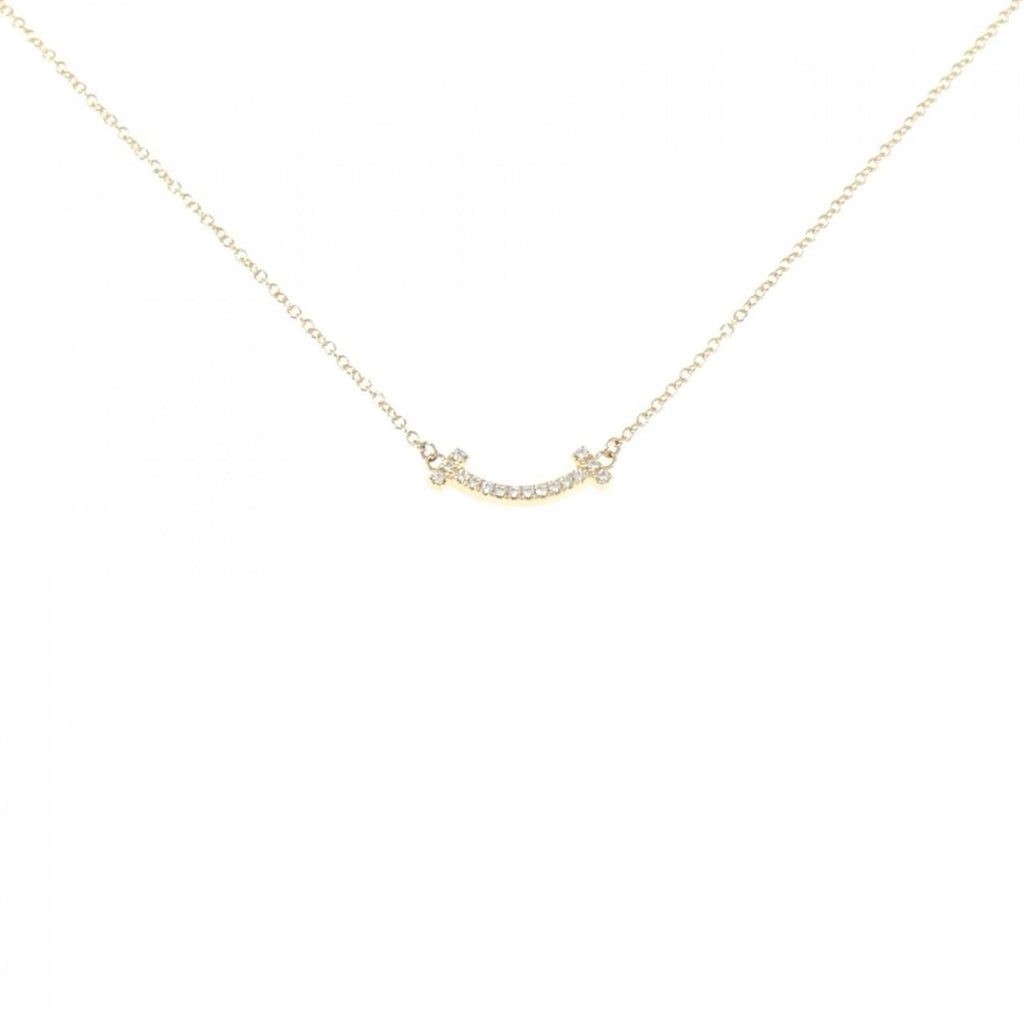T Smile Mini Pendant Necklace 18K Yellow Gold with Diamonds
