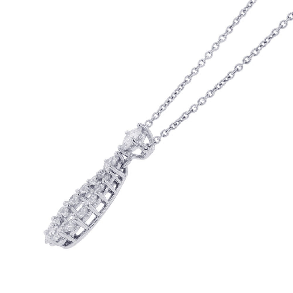 Pendant Necklace Platinum with 15 Extra Large Diamonds