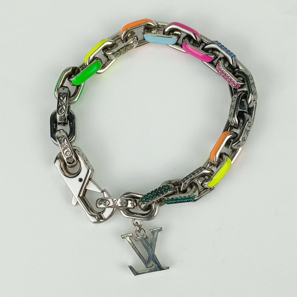 Bracelet Lacquer and Metal and Rhinestone Multicolor