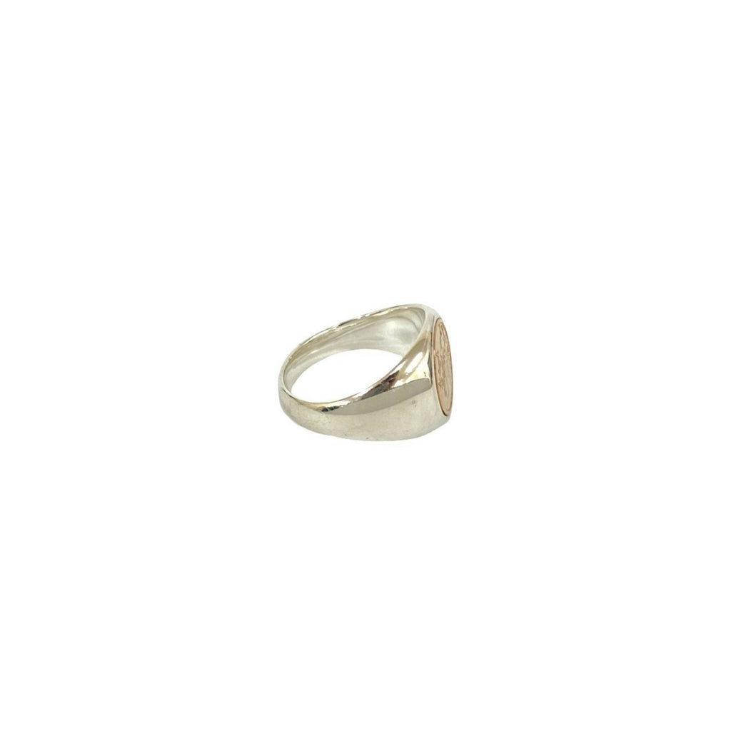 Ex Libris Chevalier Ring 18K Yellow Gold and Sterling Silver