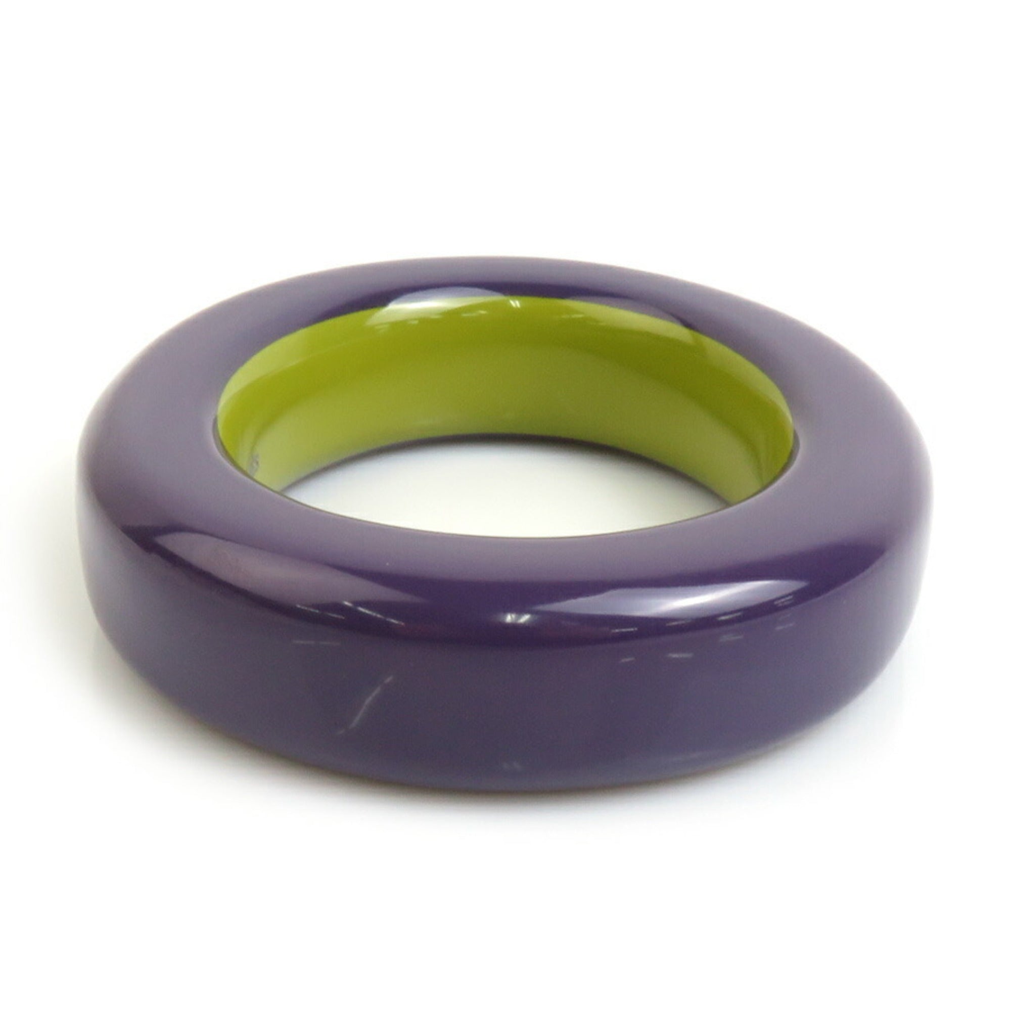 Bangle Bracelet Lacquer and Wood Green Purple Yellow