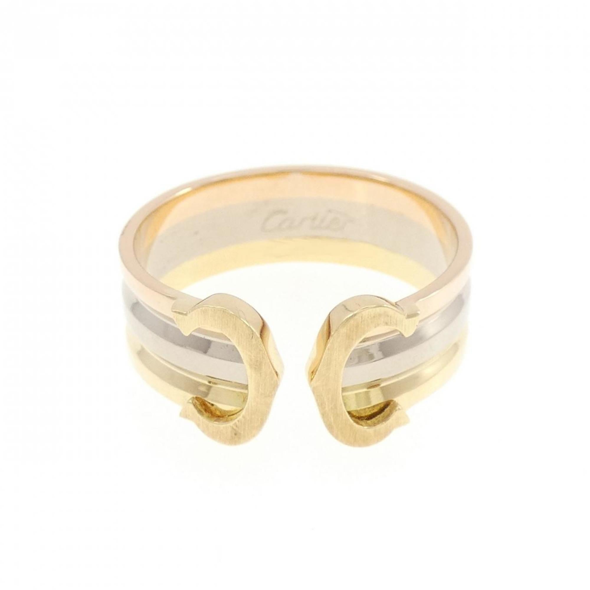 Vendome Louis Cartier Band Ring 18K Tricolor Gold